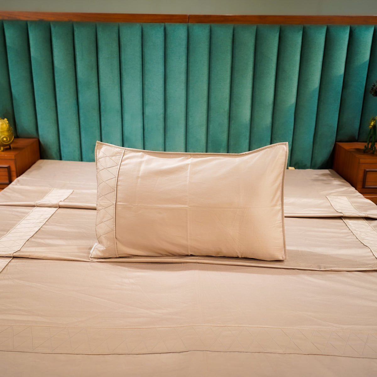 Mocha Bliss Diamond Simplicity Pillow Cover by Aetherea with 100% Cotton, 500 TC, Coffee, Pillow Cover, Plain, Solid at Kamakhyaa for sustainable fashion