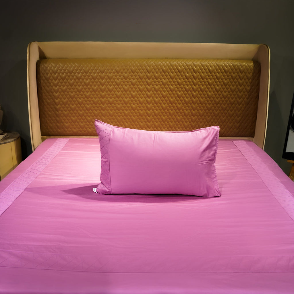 Rose Quartz Diamond Simplicity Pillow Cover by Aetherea with 100% Cotton, 300 TC, 400 TC, 500 TC, Pillow Cover, Pink, Plain, Solid at Kamakhyaa for sustainable fashion