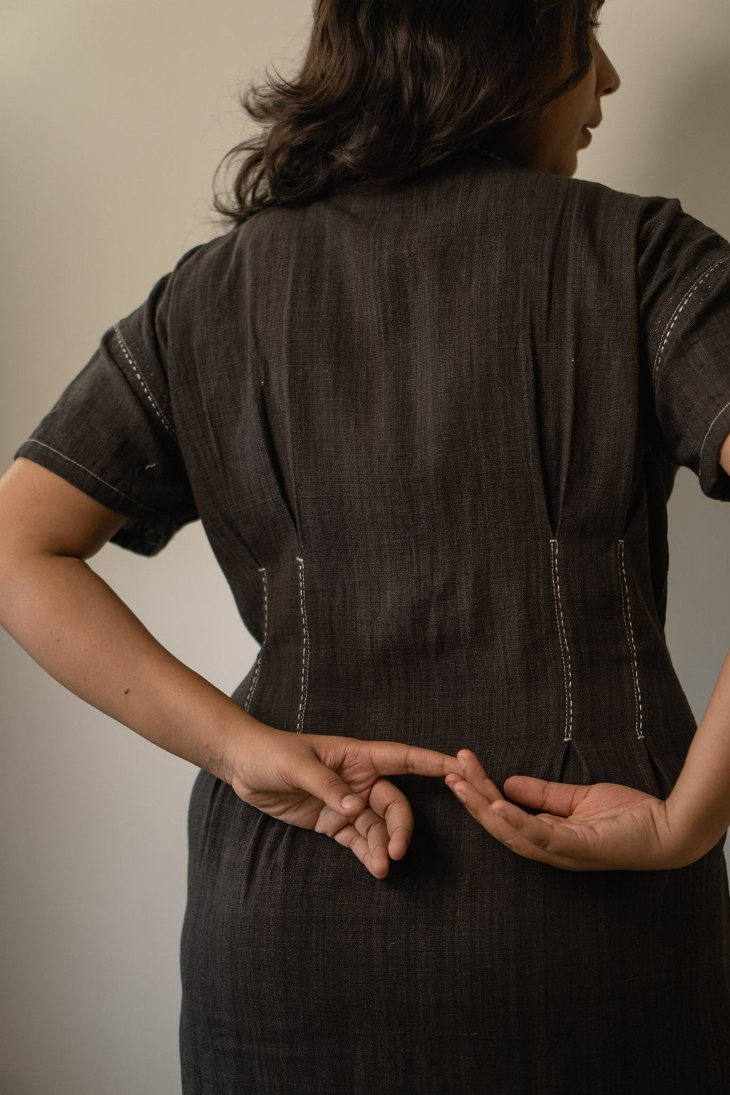 Shirt Dress by Lafaani with 100% pure cotton, Black, Casual Wear, Natural with azo free dyes, Organic, Regular Fit, Shirt Dresses, Solids, Sonder, Sonder by Lafaani, Womenswear at Kamakhyaa for sustainable fashion