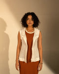 White Shrug by Meko Studio with Casual Wear, Cotton, July Sale, July Sale 2023, Relaxed Fit, Shrugs, Solids, Tranquil AW-22/23, Tranquil by Meko Studio, Upcycled, White, Womenswear at Kamakhyaa for sustainable fashion