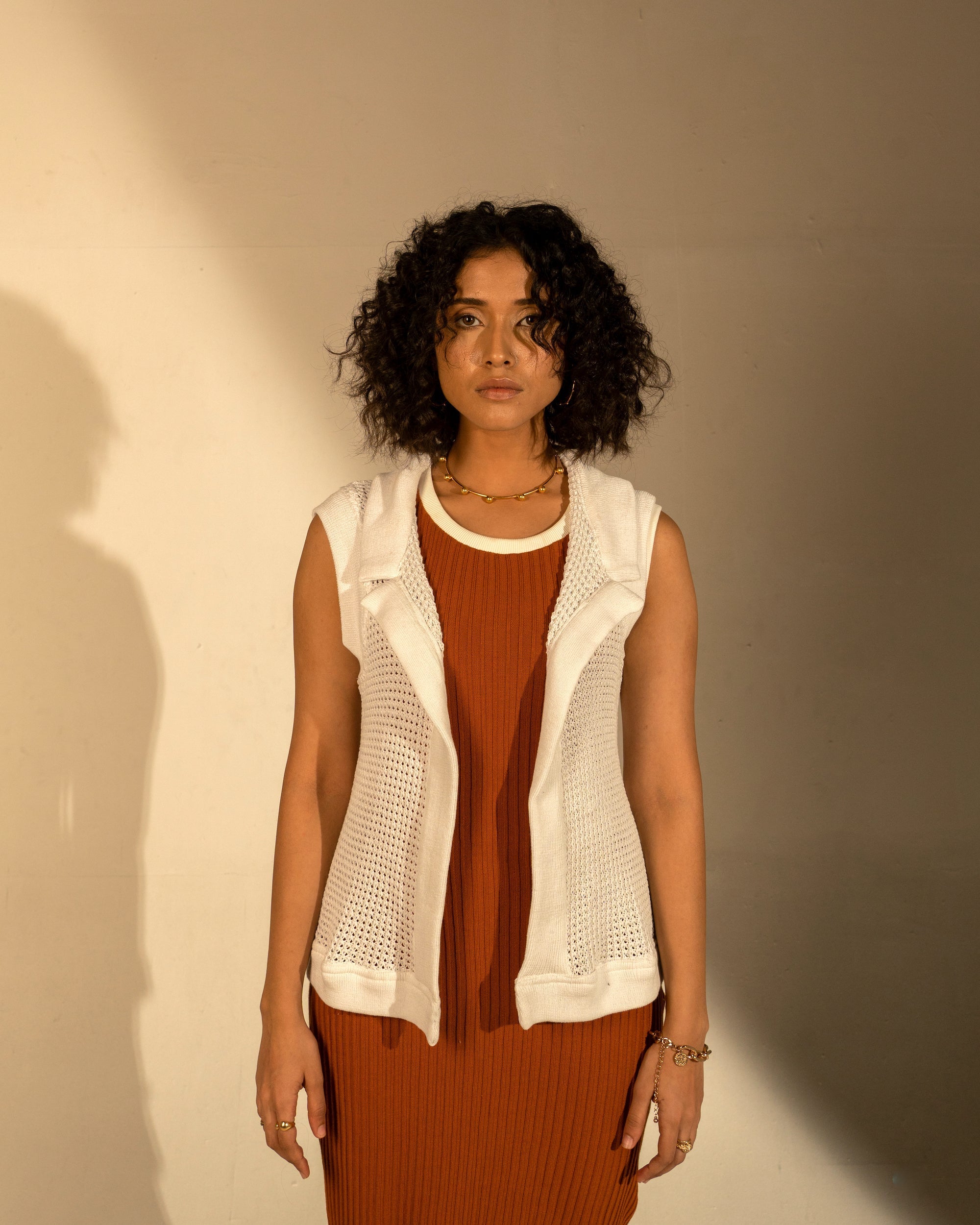 White Shrug by Meko Studio with Casual Wear, Cotton, July Sale, July Sale 2023, Relaxed Fit, Shrugs, Solids, Tranquil AW-22/23, Tranquil by Meko Studio, Upcycled, White, Womenswear at Kamakhyaa for sustainable fashion