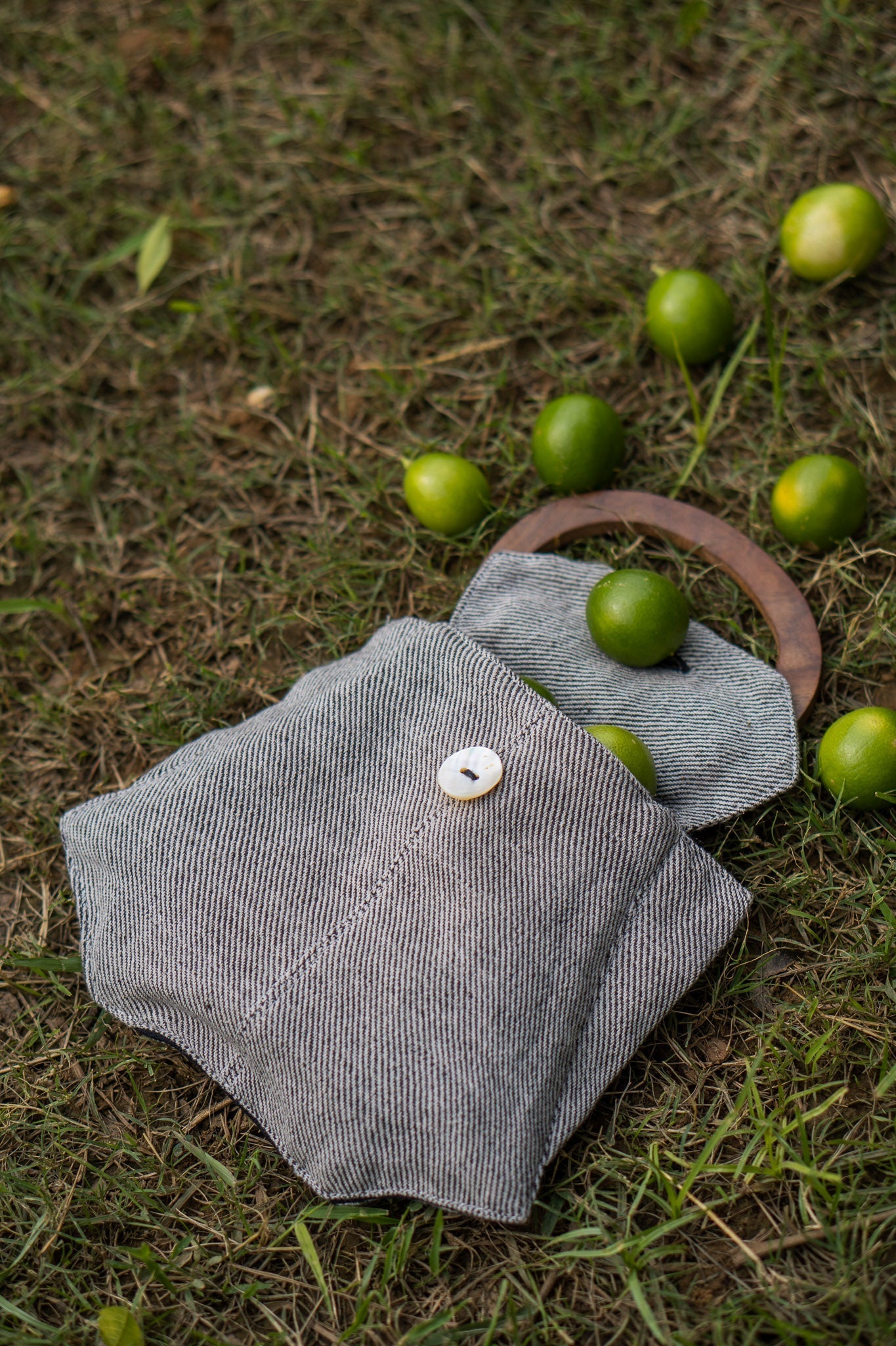 Pouch Bag by Lafaani with 100% pure cotton, Bags, Black, Casual Wear, Grey, Handbags, Natural with azo free dyes, Organic, Regular Fit, Solids, Sonder, Sonder by Lafaani at Kamakhyaa for sustainable fashion