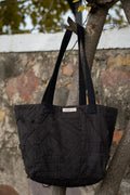 Carry-Some Tote Black by Lafaani with 100% pure cotton, Bags, Black, Casual Wear, Natural with azo free dyes, Organic, Regular Fit, Solids, Sonder, Sonder by Lafaani, Tote Bags at Kamakhyaa for sustainable fashion