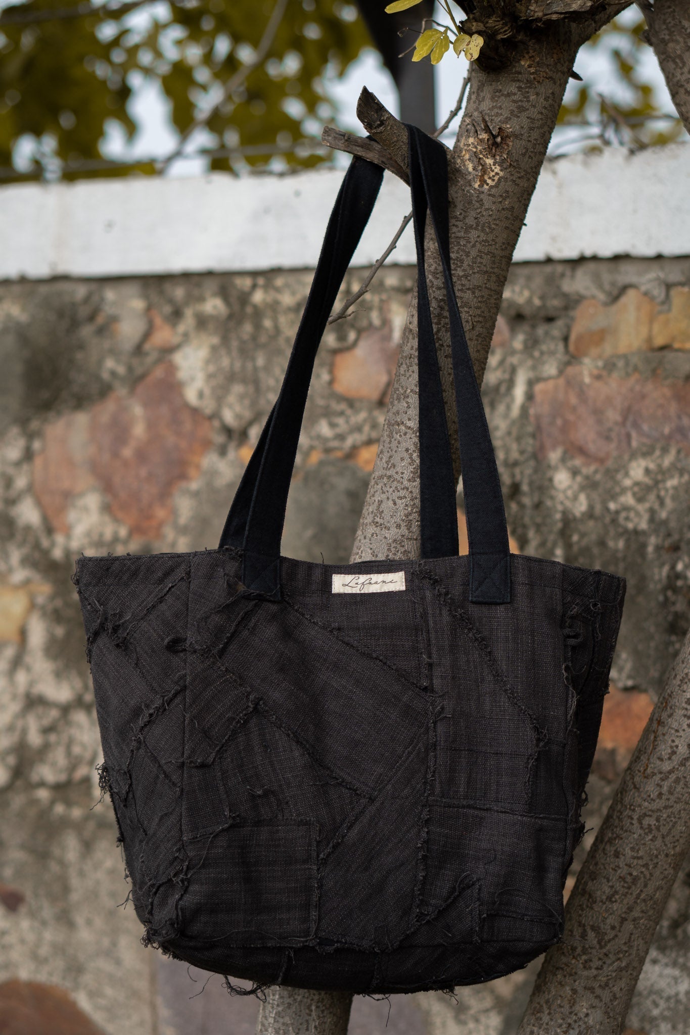 Carry-Some Tote Black by Lafaani with 100% pure cotton, Bags, Black, Casual Wear, Natural with azo free dyes, Organic, Regular Fit, Solids, Sonder, Sonder by Lafaani, Tote Bags at Kamakhyaa for sustainable fashion