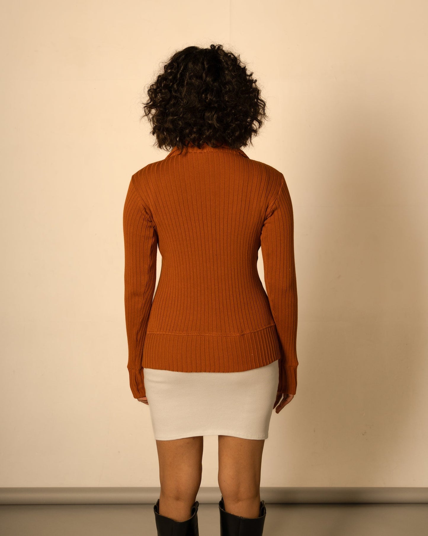 Orange Cardigan by Meko Studio with Cardigans, Casual Wear, Hand Knitted, July Sale, July Sale 2023, Orange, Regular Fit, Solids, Sourced from dead stock yarns, Tranquil AW-22/23, Tranquil by Meko Studio, Womenswear at Kamakhyaa for sustainable fashion