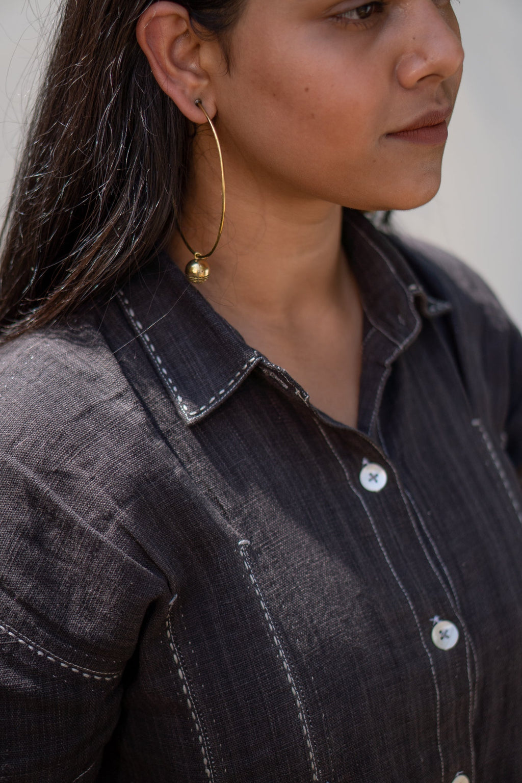 Shirt Dress by Lafaani with 100% pure cotton, Black, Casual Wear, Natural with azo free dyes, Organic, Regular Fit, Shirt Dresses, Solids, Sonder, Sonder by Lafaani, Womenswear at Kamakhyaa for sustainable fashion