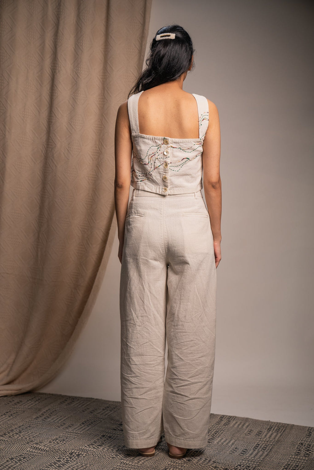 Kora Reversible Blouse by Lafaani with 100% pure cotton, Blouses, Casual Wear, Kora, Natural with azo free dyes, Organic, Regular Fit, Reversible, Rewind, Rewind by Lafaani, Solids, Womenswear at Kamakhyaa for sustainable fashion