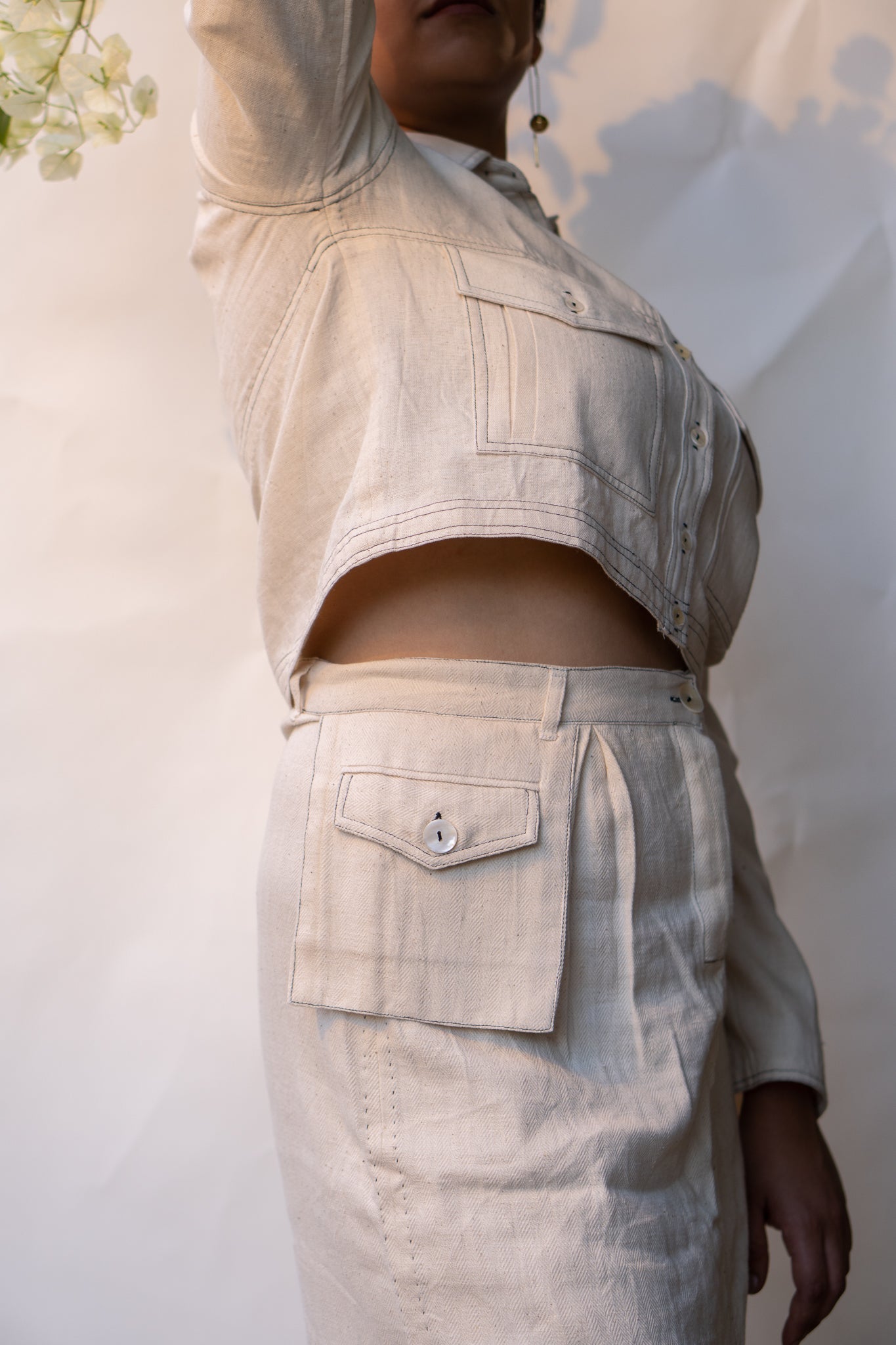 Front Slit Skirt by Lafaani with 100% pure cotton, Casual Wear, Kora, Organic, Regular Fit, Skirts, Solids, Sonder, Sonder by Lafaani, Undyed and Unbleached, Womenswear at Kamakhyaa for sustainable fashion