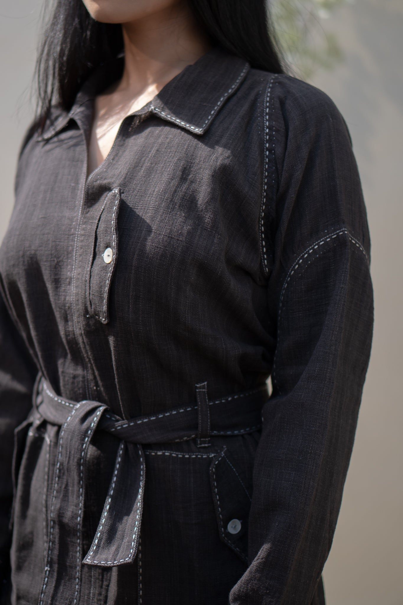 Bomber Dress by Lafaani with 100% pure cotton, Black, Casual Wear, Mini Dresses, Natural with azo free dyes, Organic, Regular Fit, Solids, Sonder, Sonder by Lafaani, Womenswear at Kamakhyaa for sustainable fashion