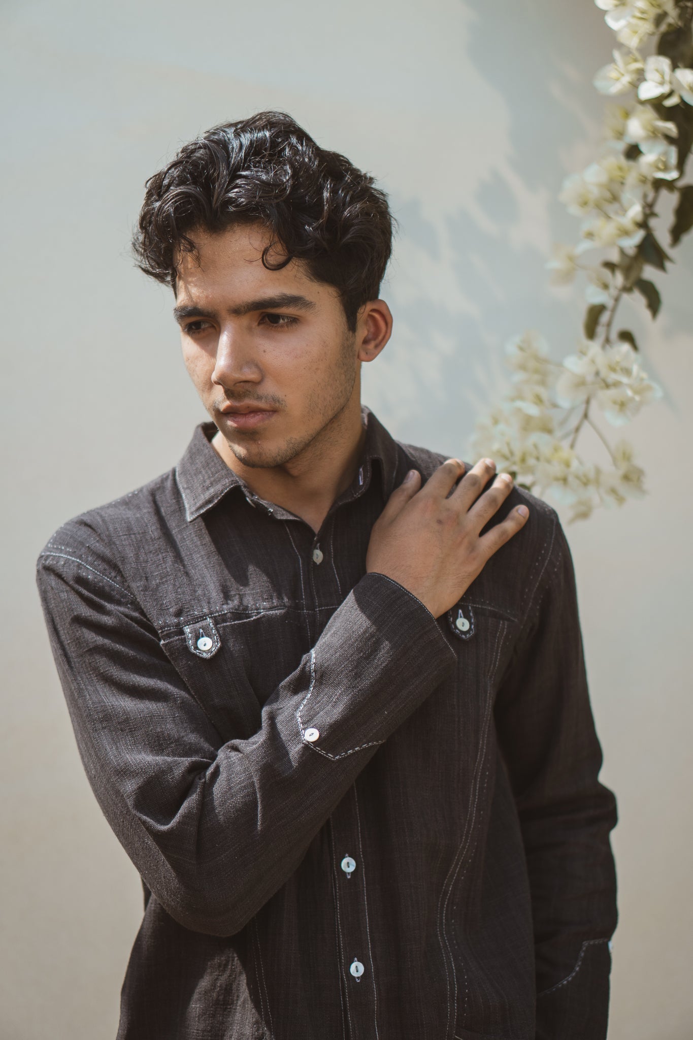 Panelled Shirt & Utility Pants by Lafaani with 100% pure cotton, Black, Casual Wear, Co-ord Sets, Menswear, Natural with azo free dyes, Organic, Regular Fit, solid, Solids, Sonder, Sonder by Lafaani at Kamakhyaa for sustainable fashion