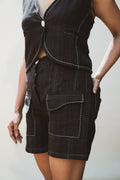 High Waist Shorts by Lafaani with 100% pure cotton, Black, Casual Wear, Natural with azo free dyes, Organic, Regular Fit, Shorts, Solids, Sonder, Sonder by Lafaani, Womenswear at Kamakhyaa for sustainable fashion