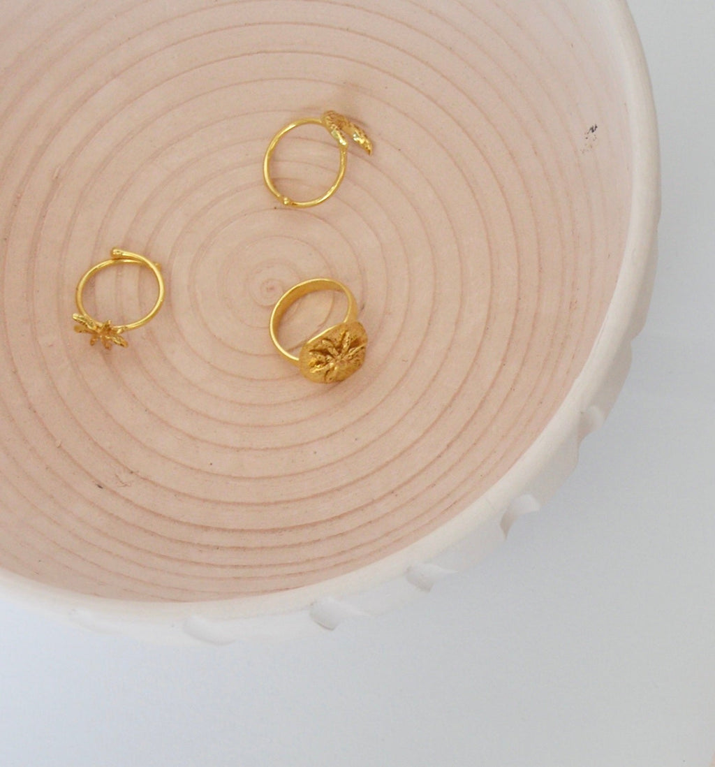 Gold Brass Cinnamon Statement Ring by The Loom Art with Brass, Cosmic Dream by The Loom Art, Fashion Jewellery, Free Size, Gold, Gold Plated, jewelry, Less than $50, Natural, Rings, Textured at Kamakhyaa for sustainable fashion