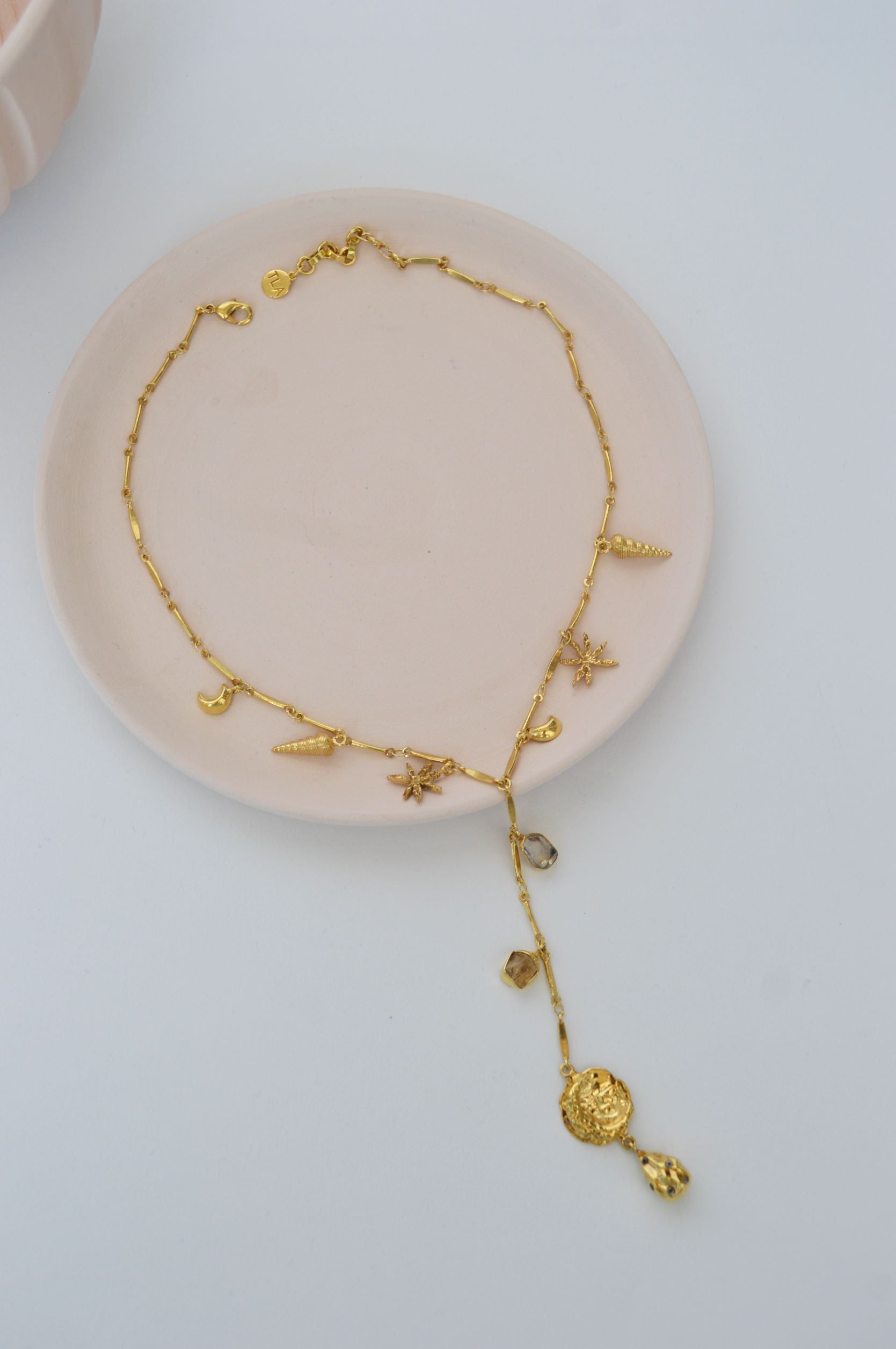 Gold Brass Skyfall Necklace by The Loom Art with Brass, Cosmic Dream by The Loom Art, Fashion Jewellery, Free Size, Gold, Gold Plated, jewelry, Natural, Necklaces at Kamakhyaa for sustainable fashion