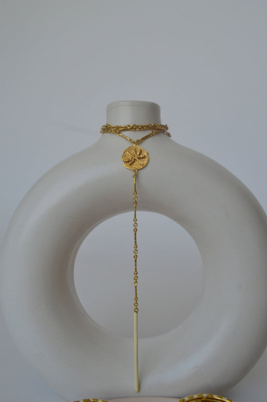Gold Brass Milky Star Necklaces by The Loom Art with Brass, Cosmic Dream by The Loom Art, Fashion Jewellery, Free Size, Gold, Gold Plated, jewelry, Natural, Necklaces at Kamakhyaa for sustainable fashion