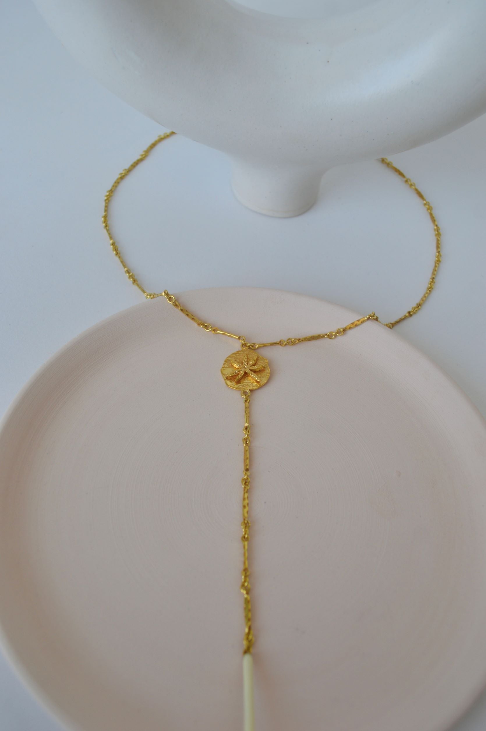 Gold Brass Milky Star Necklaces by The Loom Art with Brass, Cosmic Dream by The Loom Art, Fashion Jewellery, Free Size, Gold, Gold Plated, jewelry, Natural, Necklaces at Kamakhyaa for sustainable fashion