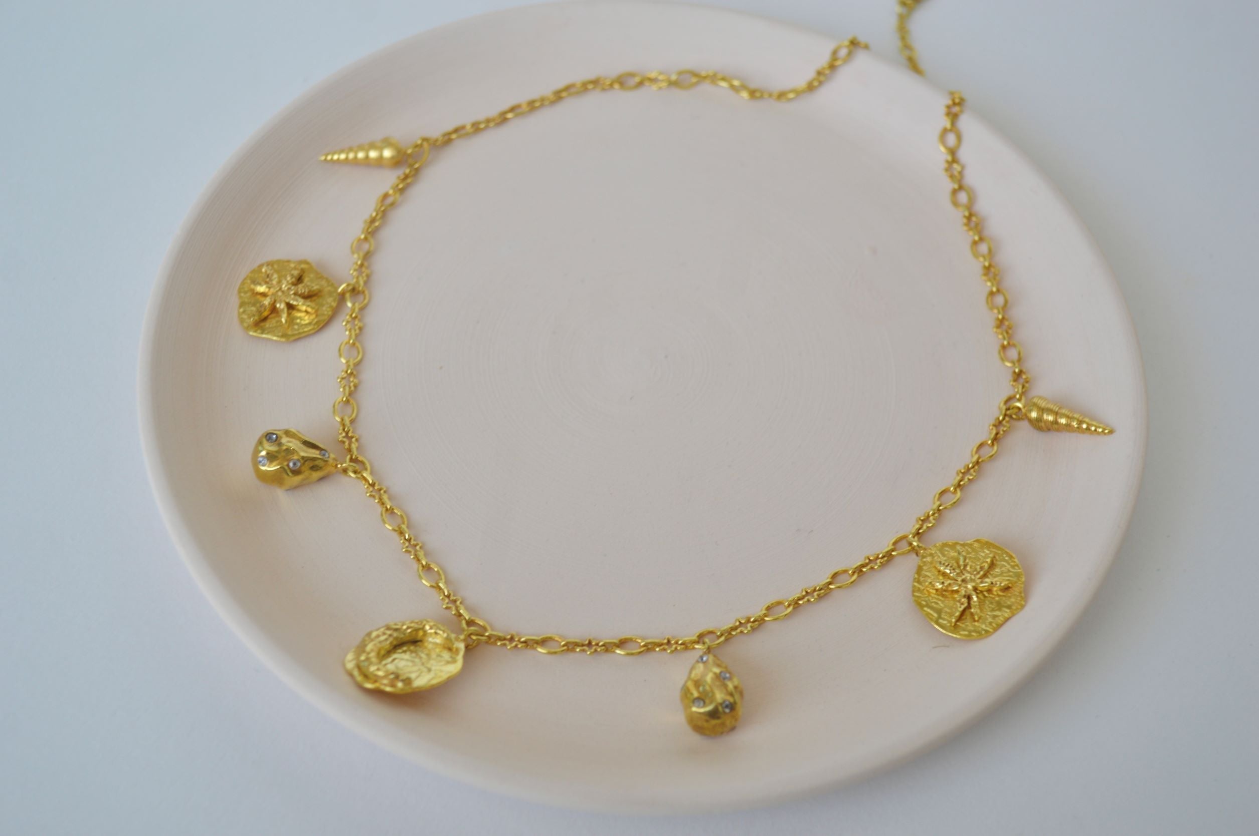 Gold Brass Galaxy Charm Necklaces by The Loom Art with Brass, Cosmic Dream by The Loom Art, Fashion Jewellery, For Daughter, Free Size, Gold, Gold Plated, jewelry, Natural, Necklaces at Kamakhyaa for sustainable fashion