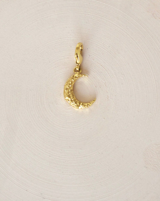 Gold Brass Textured Moon Pendants/Charm by The Loom Art with Brass, Cosmic Dream by The Loom Art, Fashion Jewellery, Free Size, Gold, Gold Plated, jewelry, Less than $50, Natural, Pendants, Products less than $25 at Kamakhyaa for sustainable fashion