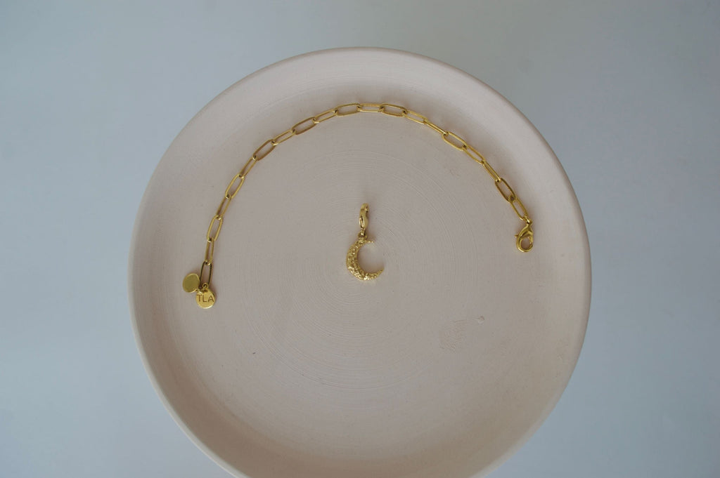 Gold Brass Textured Moon Pendants/Charm by The Loom Art with Brass, Cosmic Dream by The Loom Art, Fashion Jewellery, Free Size, Gold, Gold Plated, jewelry, Less than $50, Natural, Pendants, Products less than $25 at Kamakhyaa for sustainable fashion