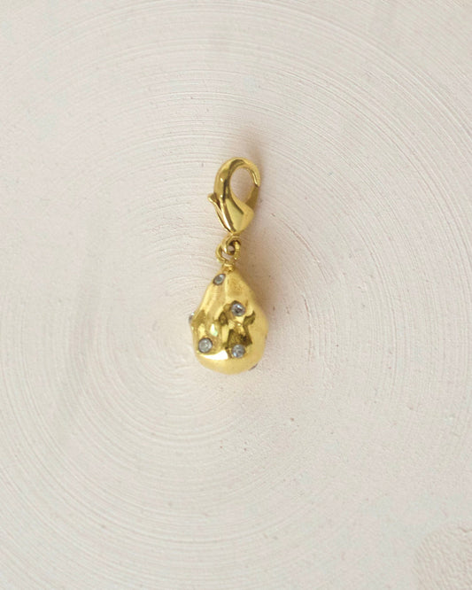 Gold Brass Studed Pearl Charm Pendants/Charm by The Loom Art with Brass, Cosmic Dream by The Loom Art, Fashion Jewellery, Free Size, Gold, Gold Plated, jewelry, Less than $50, Natural, Pendants, Products less than $25 at Kamakhyaa for sustainable fashion