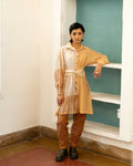 Burnt Shell Shirt by The Loom Art with Casual Wear, Chanderi Silk, Cotton Silk, July Sale, July Sale 2023, Lucid Dreams by The Loom Art, Luicid Dream, Office, Office Wear, Organic, Relaxed Fit, Shirts, Solids, Womenswear at Kamakhyaa for sustainable fashion