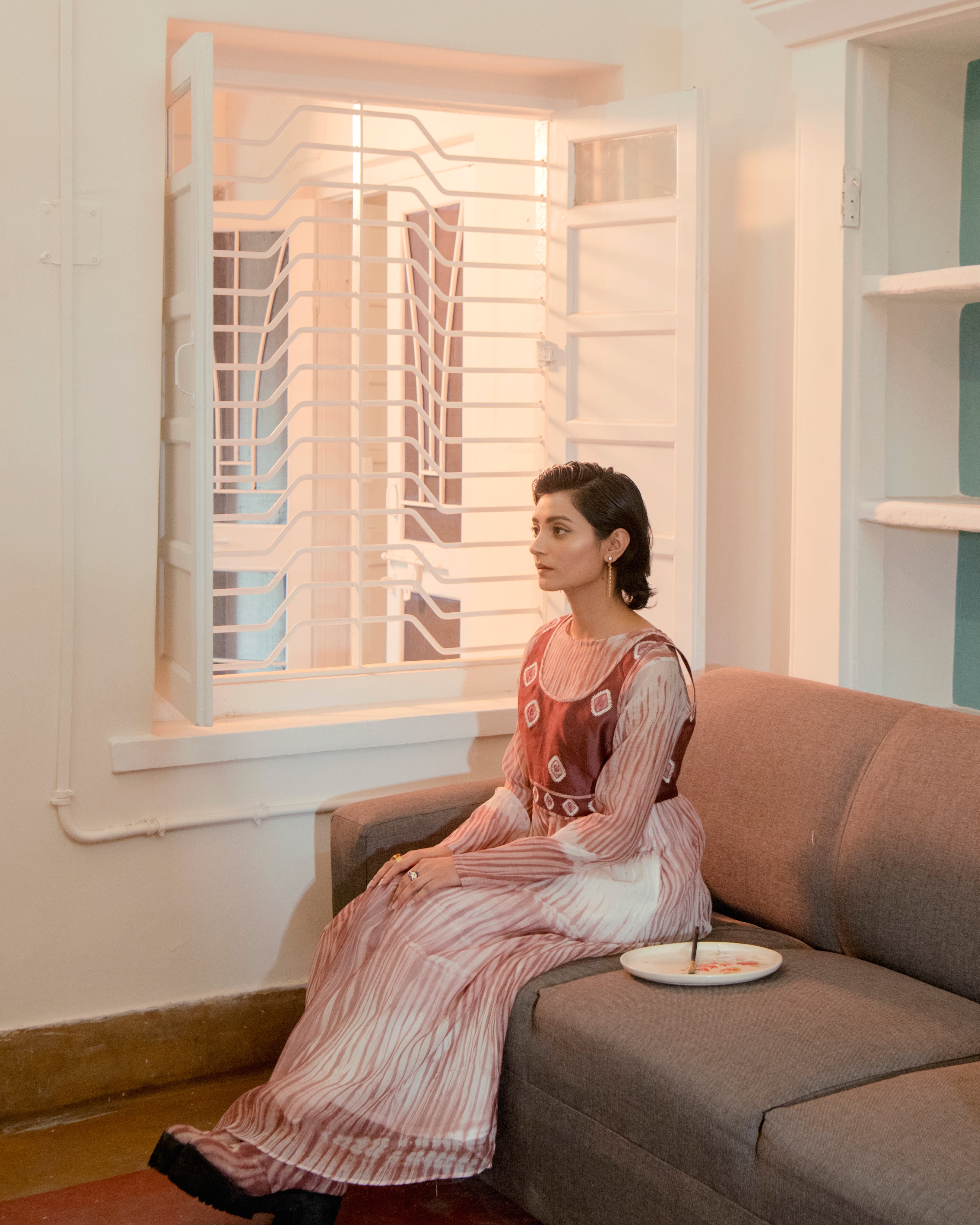 Roseate Bliss by The Loom Art with Casual Wear, Handwoven Chanderi Silk, July Sale, July Sale 2023, Lucid Dreams by The Loom Art, Luicid Dream, Maxi Dresses, Organic, Pink, Solids, Womenswear at Kamakhyaa for sustainable fashion