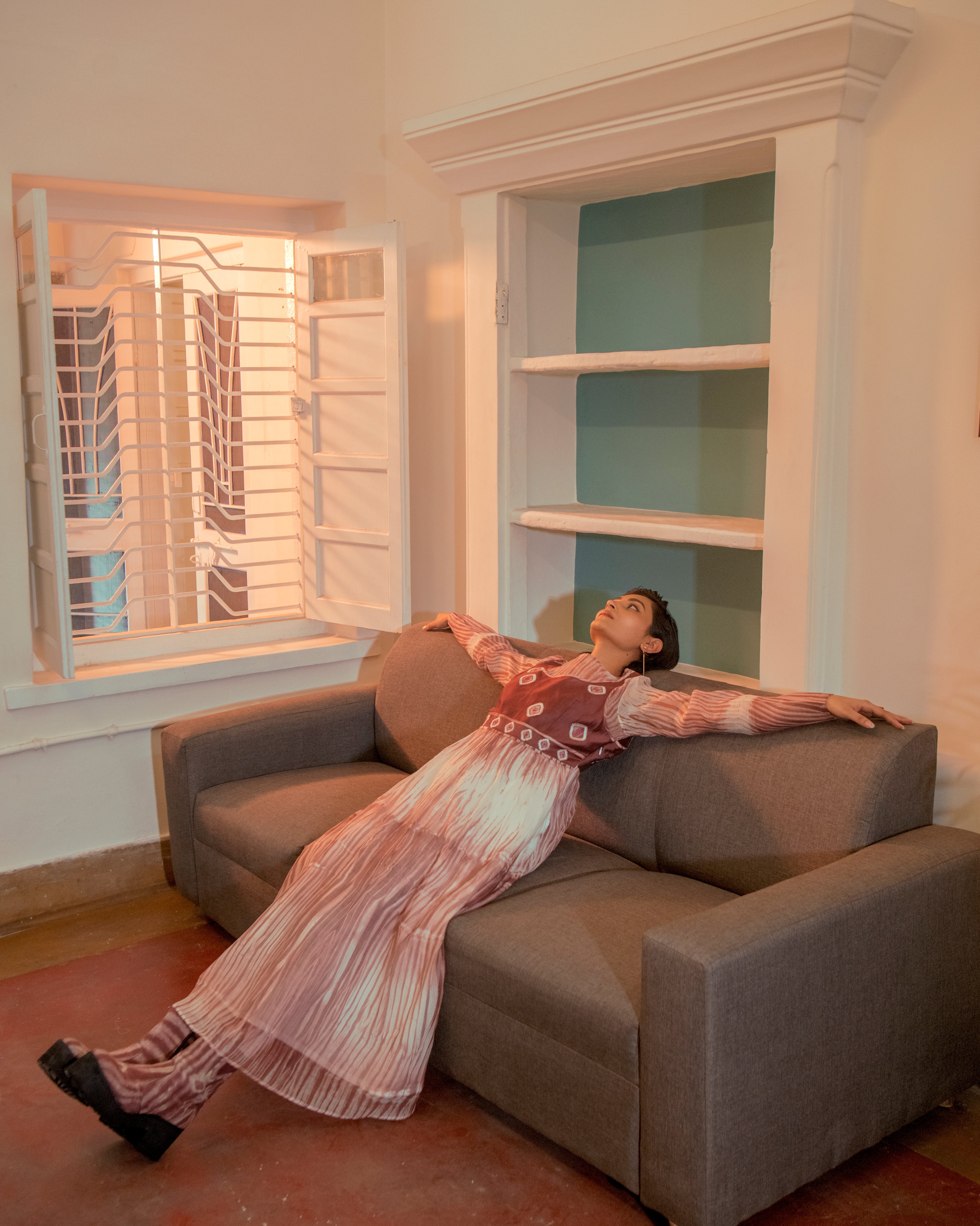 Roseate Bliss by The Loom Art with Casual Wear, Handwoven Chanderi Silk, July Sale, July Sale 2023, Lucid Dreams by The Loom Art, Luicid Dream, Maxi Dresses, Organic, Pink, Solids, Womenswear at Kamakhyaa for sustainable fashion