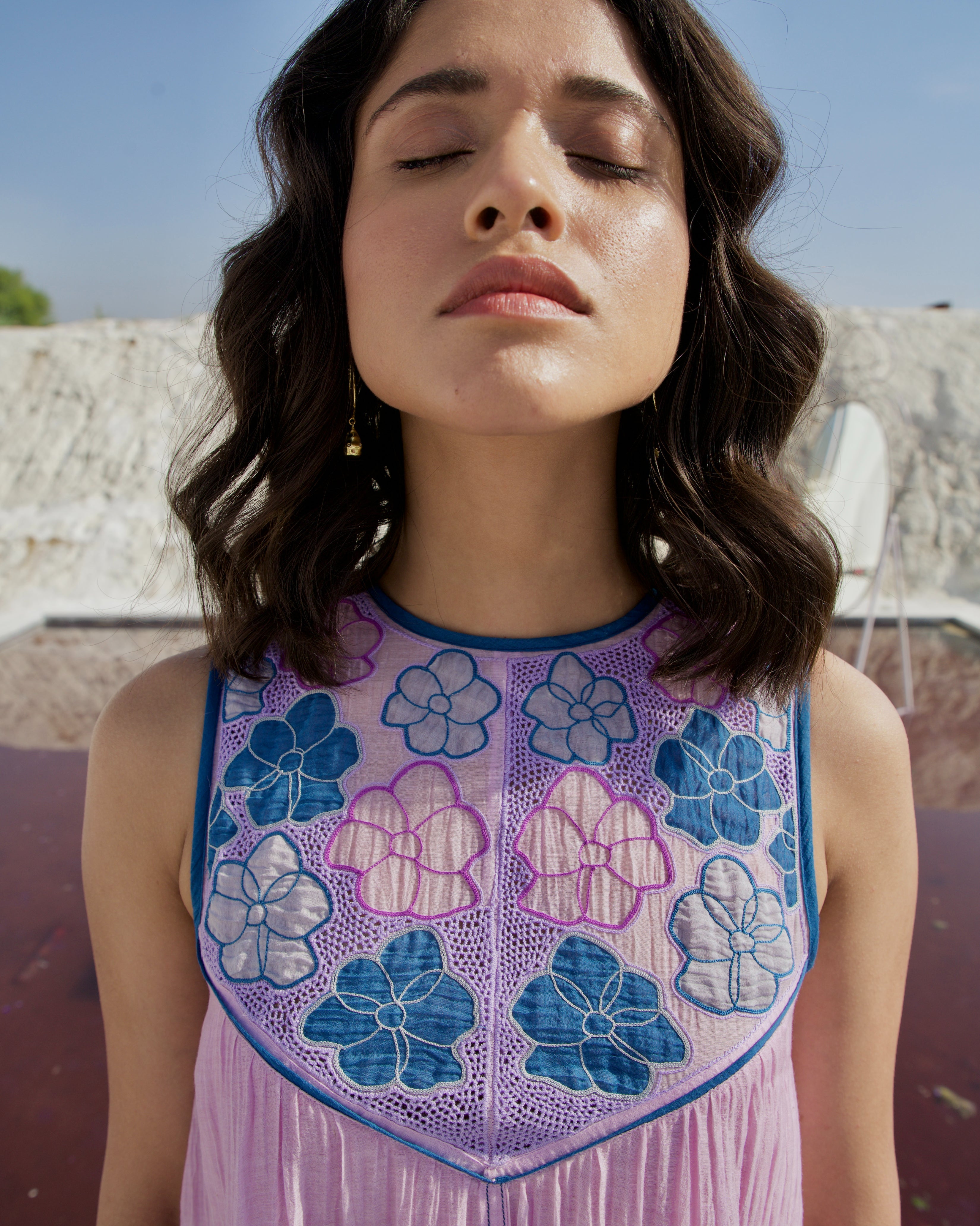 Pink Silk Midi Dress by The Loom Art with Aurora by The Loom Art, Casual Wear, Chanderi Silk, July Sale, July Sale 2023, Loose Fit, Midi Dresses, Ombre & Dyes, Organic, Pink, Sleeveless Dresses, Womenswear at Kamakhyaa for sustainable fashion