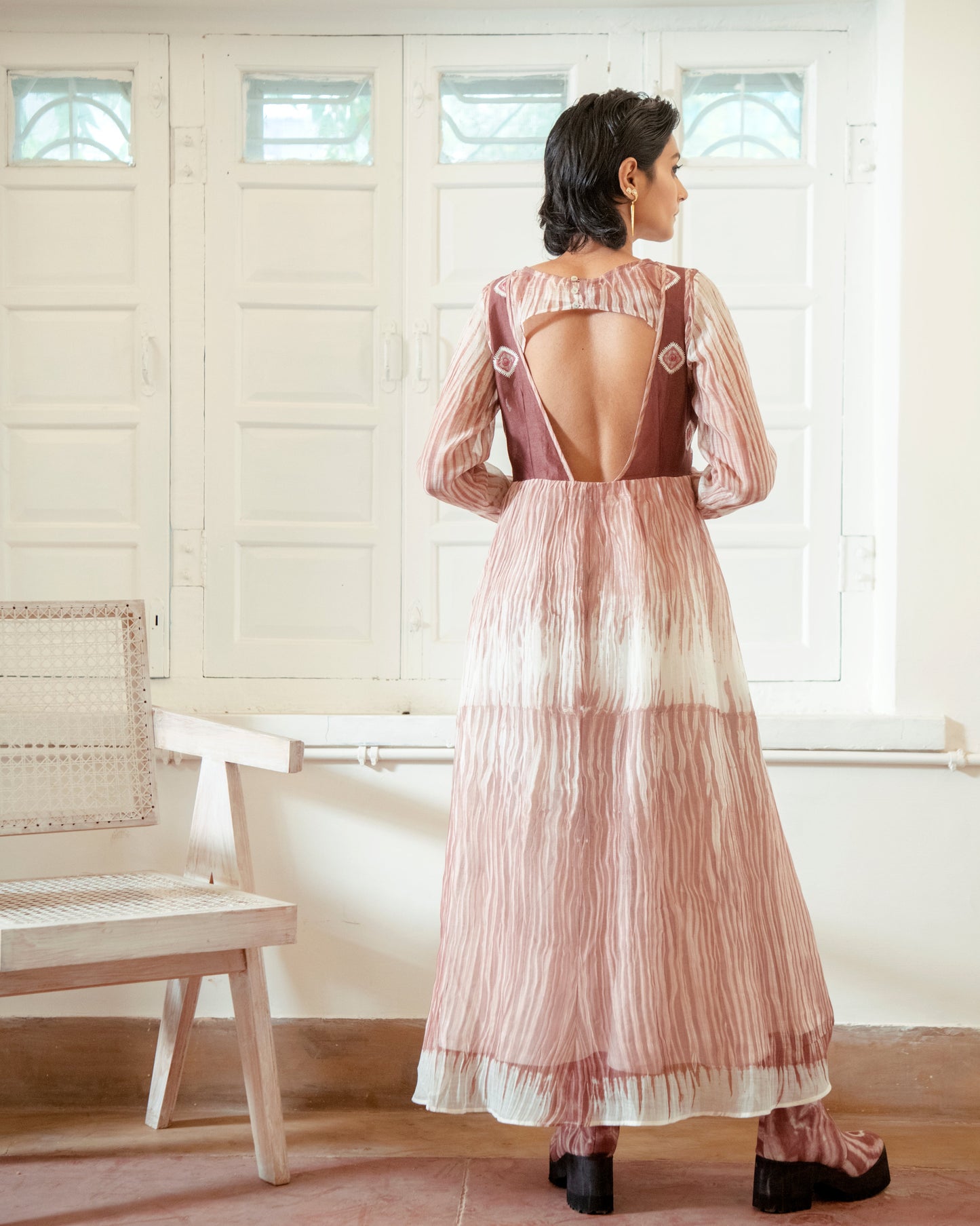 Roseate Bliss by The Loom Art with Casual Wear, Handwoven Chanderi Silk, July Sale, July Sale 2023, Lucid Dreams by The Loom Art, Luicid Dream, Maxi Dresses, Organic, Pink, Solids, Womenswear at Kamakhyaa for sustainable fashion