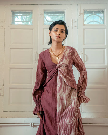 Brick & Wild Dress by The Loom Art with Casual Wear, Handwoven Cotton Silk, July Sale, July Sale 2023, Lucid Dreams by The Loom Art, Luicid Dream, Midi Dresses, Organic, Pink, Relaxed Fit, Solids, Womenswear at Kamakhyaa for sustainable fashion