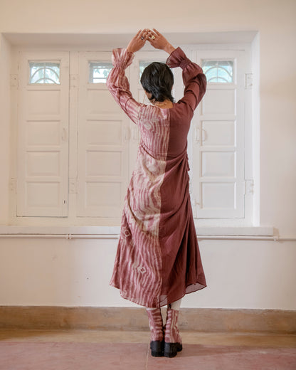 Brick & Wild Dress by The Loom Art with Casual Wear, Handwoven Cotton Silk, July Sale, July Sale 2023, Lucid Dreams by The Loom Art, Luicid Dream, Midi Dresses, Organic, Pink, Relaxed Fit, Solids, Womenswear at Kamakhyaa for sustainable fashion