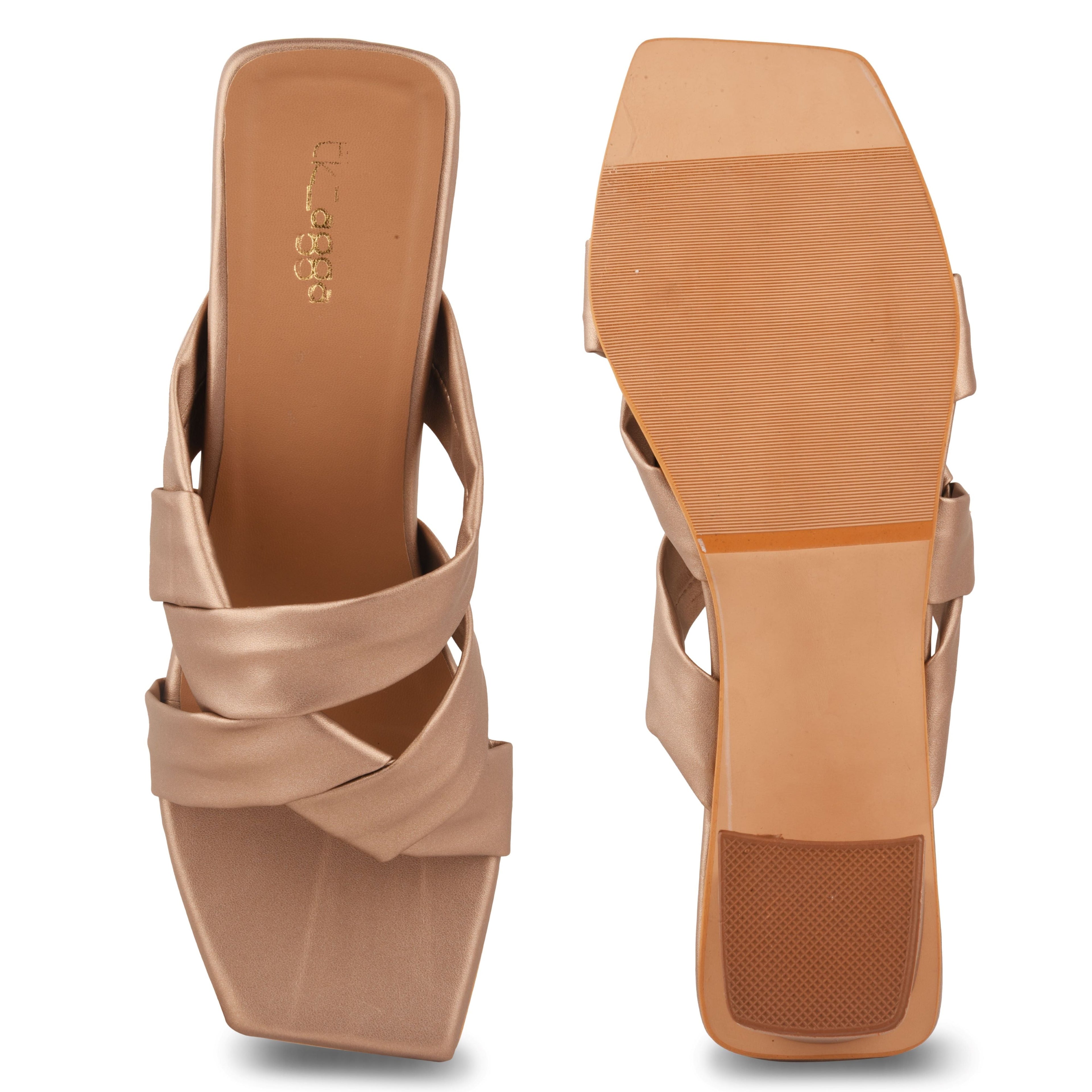 Red Metallic Party Heels by EK_agga with Gold, Heels, Less than $50, Party Wear, Patent leather, Red, Regular Fit, Solids, Square toe, Vegan at Kamakhyaa for sustainable fashion