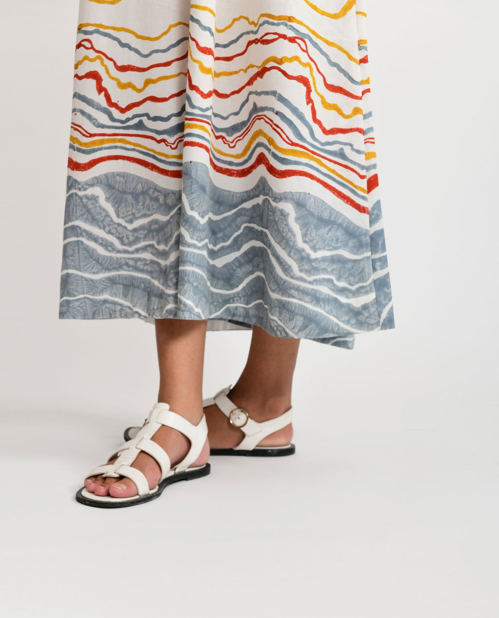 Casual Block Printed Jumpsuit by Rias Jaipur with Azo Free Dye, Bamboo, Block Prints, Casual Wear, Cotton, Jumpsuits, Organic Cotton, Parat, Parat by Rias Jaipur, Regular Fit, White, Womenswear at Kamakhyaa for sustainable fashion