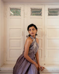 Frosted Mauve by The Loom Art with Casual Wear, Halter Neck Dresses, Handwoven Chanderi Silk, July Sale, July Sale 2023, Lucid Dreams by The Loom Art, Luicid Dream, Organic, Pink, Solids, Womenswear at Kamakhyaa for sustainable fashion