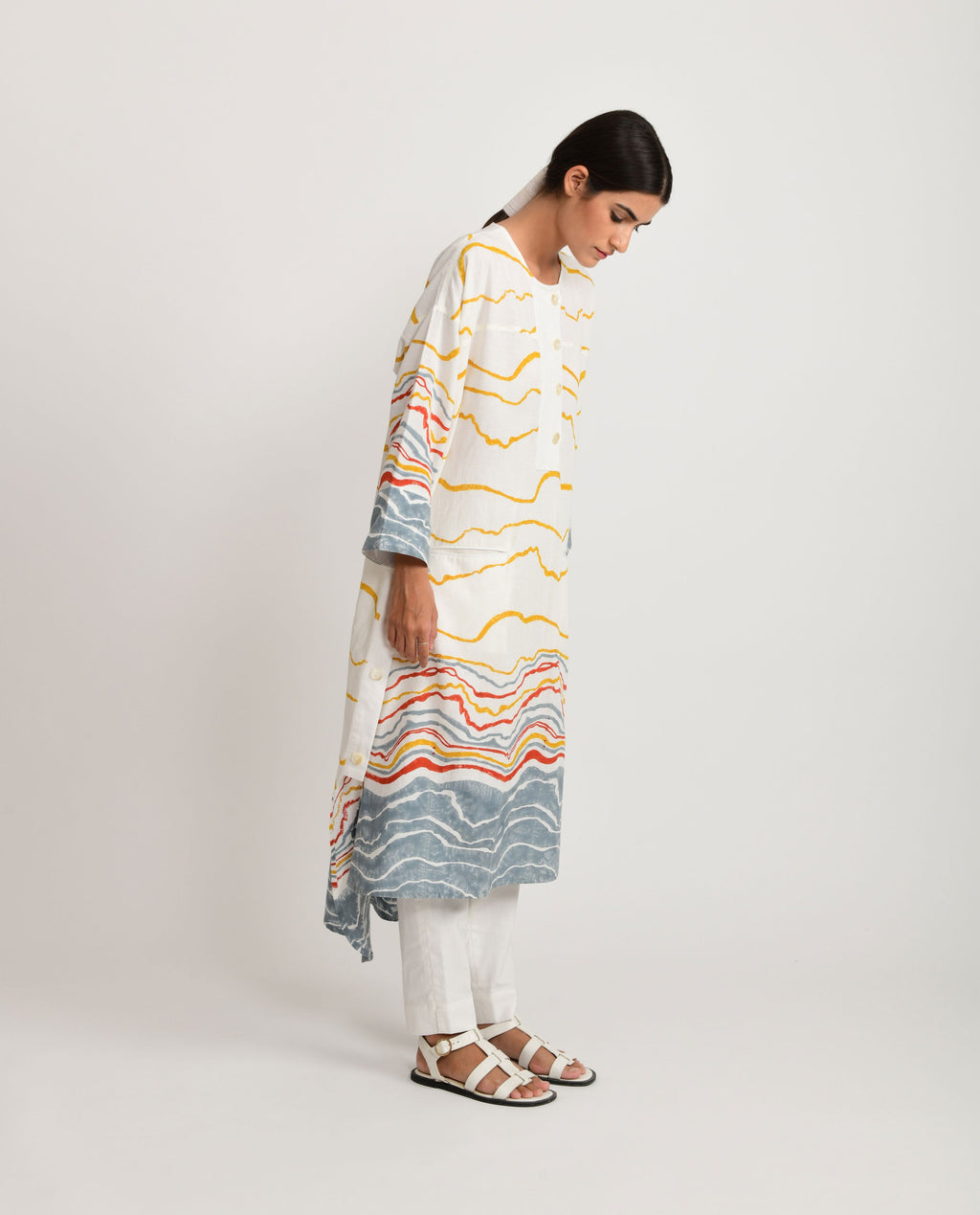 Azo Free Dye Block Printed Co-ord Set by Rias Jaipur with Azo Free Dye, Bamboo, Block Prints, Casual Wear, Co-ord Sets, Cotton, Parat, Parat by Rias Jaipur, Regular Fit, Travel Co-ords, White, Womenswear at Kamakhyaa for sustainable fashion