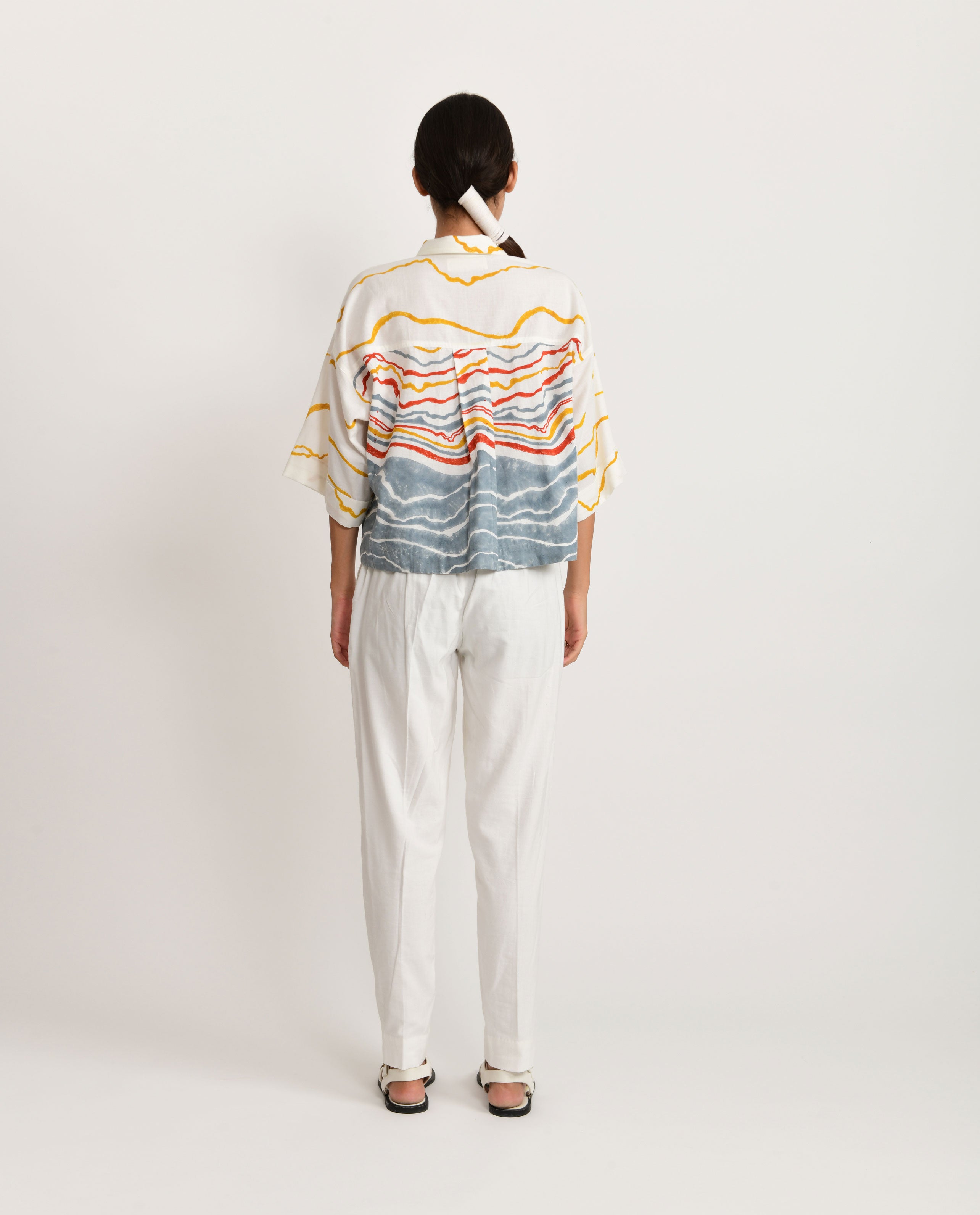 WhiteStraight Sand Pant by Rias Jaipur with Azo Free Dye, Bamboo, Casual Wear, Cotton, Pants, Parat, Parat by Rias Jaipur, Regular Fit, White, Womenswear at Kamakhyaa for sustainable fashion