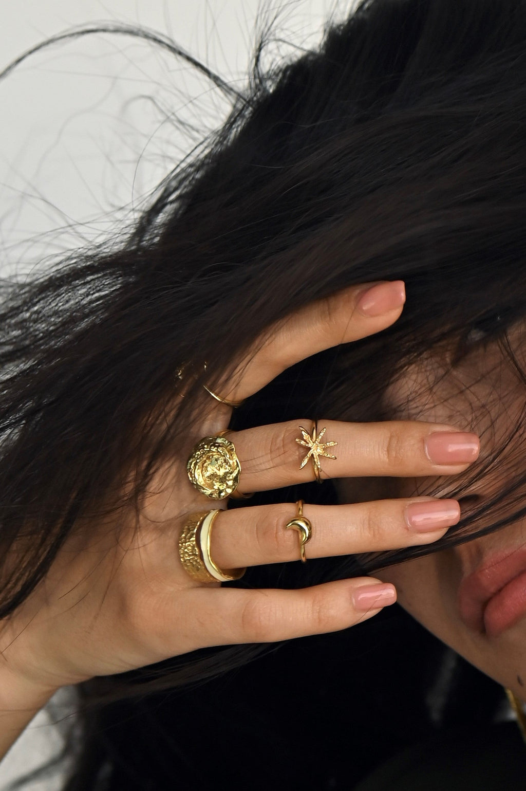 Gold Brass Cinnamon Star Ring by The Loom Art with Brass, Cosmic Dream by The Loom Art, Fashion Jewellery, For Daughter, Free Size, Gold, Gold Plated, jewelry, Less than $50, Natural, Products less than $25, Rings, Textured at Kamakhyaa for sustainable fashion