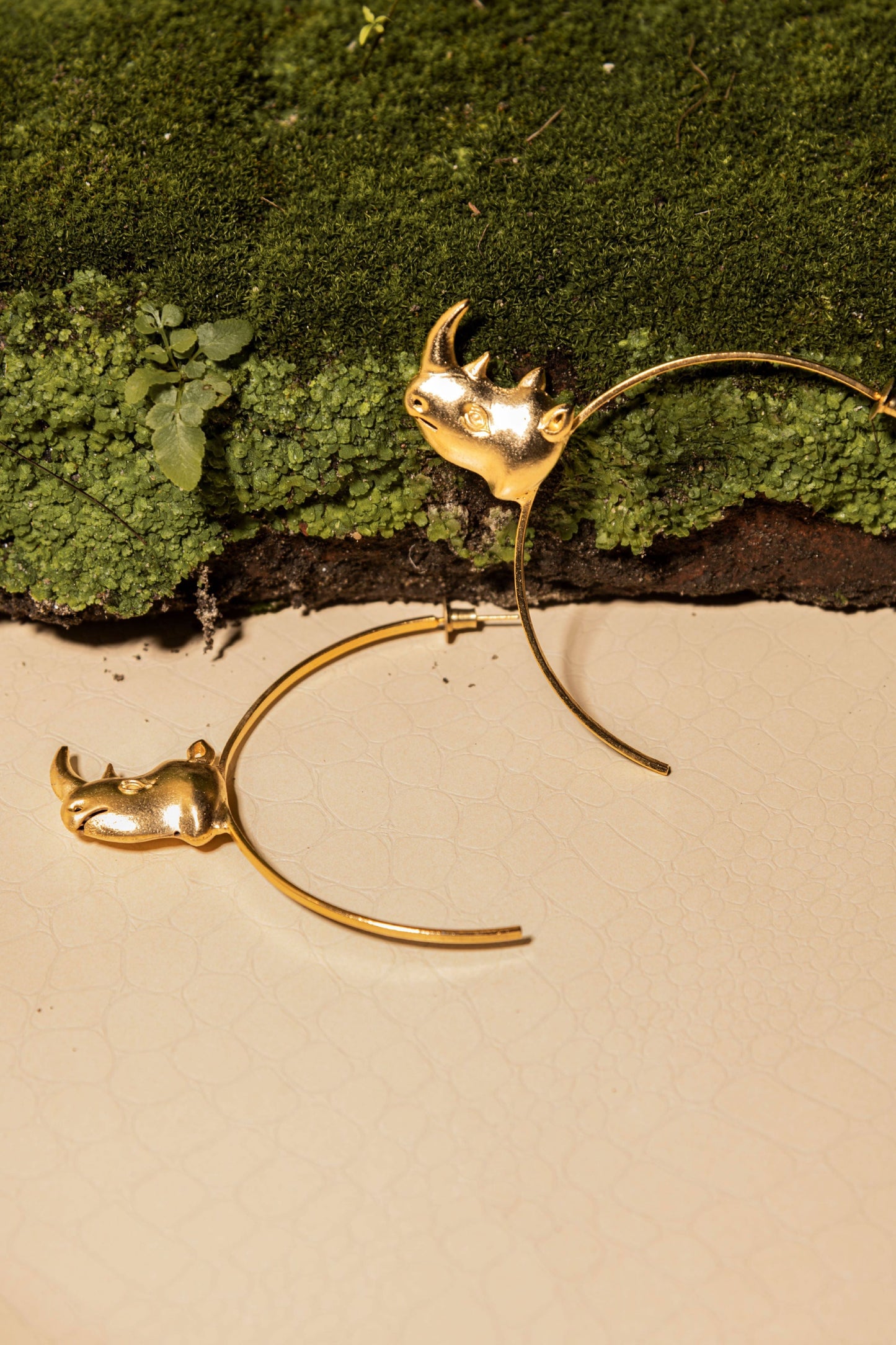 Gold Brass Earrings Brass, Earrings, Free Size, Gold, Plated Kamakhyaa