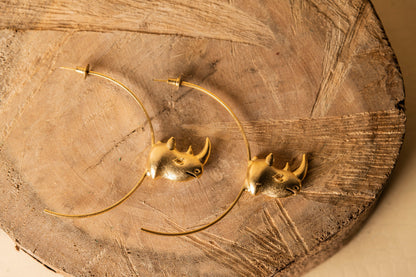 Gold Brass Earrings Brass, Earrings, Free Size, Gold, Plated Kamakhyaa