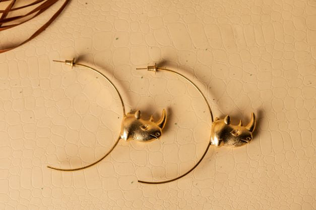 Gold Brass Earrings by Amalgam By Aishwarya with Brass, Earrings, Fashion Jewellery, Free Size, Gold, Gold Plated, Hoops, jewelry, Less than $50, Natural, Yellow at Kamakhyaa for sustainable fashion