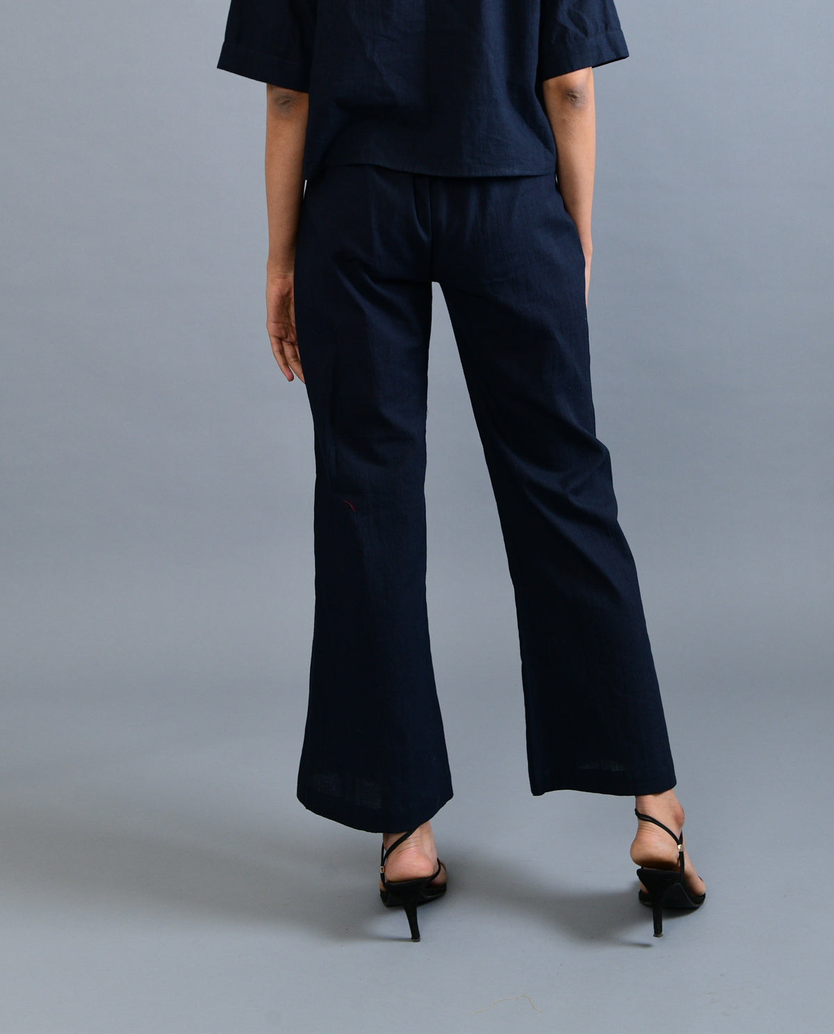 Black Handloom Cotton Pant by Rias Jaipur with Black, Casual Wear, Handloom Cotton, Handspun, Handwoven, Hue, Pants, Regular Fit, Rias Hue by Rias Jaipur, Solids, Stripes, Womenswear at Kamakhyaa for sustainable fashion