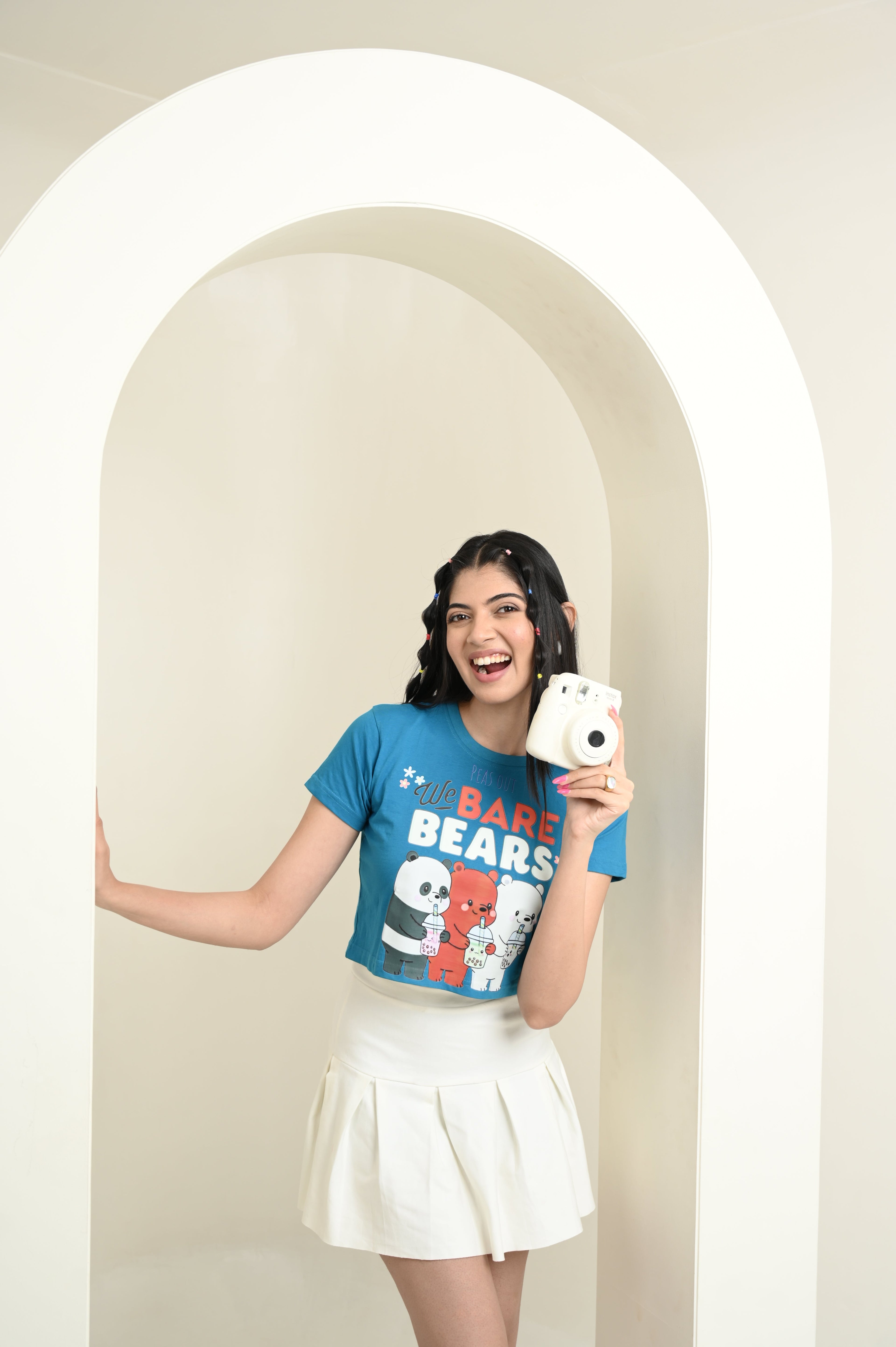 Bare Bears 100% Cotton Crop Blue T-shirt by Unfussy with 100% cotton, Blue, Casual Wear, Crop Tops, Organic, Oversized Fit, Printed, Shirts, T-Shirts, Unfussy, Unisex, Womenswear at Kamakhyaa for sustainable fashion