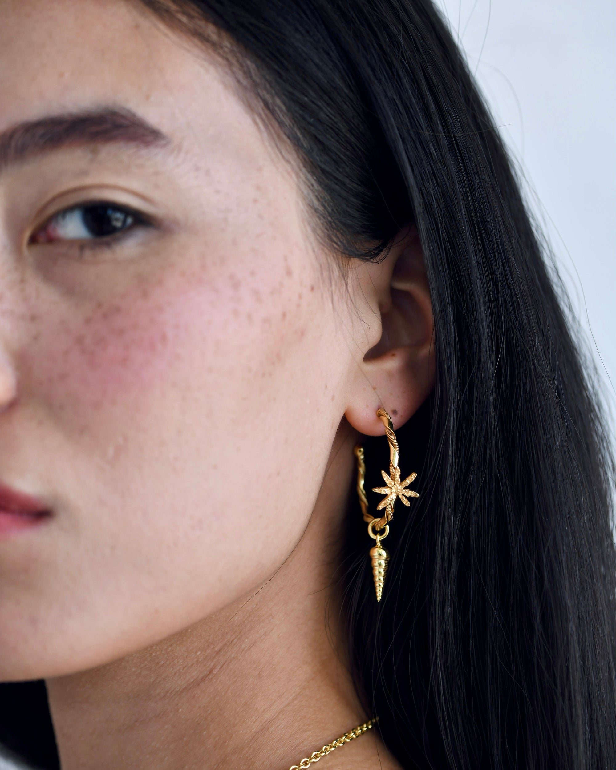 Gold Brass Hoop by The Loom Art with Brass, Cosmic Dream by The Loom Art, Fashion Jewellery, Free Size, Gold, Gold Plated, Hoops, jewelry, Less than $50, Natural at Kamakhyaa for sustainable fashion