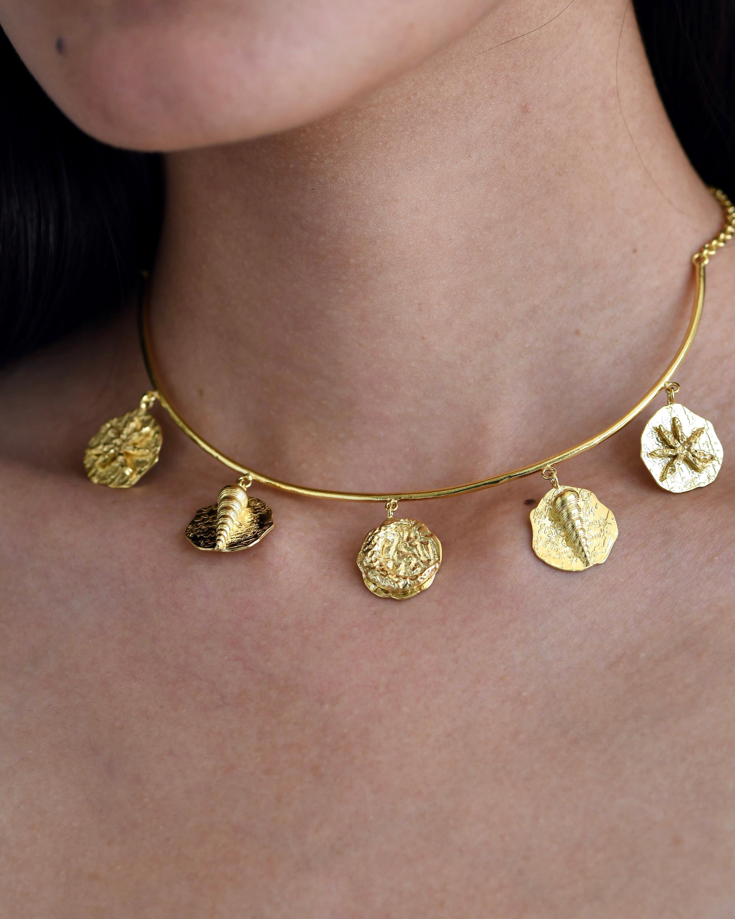 Gold Brass Galaxy Choker by The Loom Art with Brass, Choker, Cosmic Dream by The Loom Art, Fashion Jewellery, For Daughter, Free Size, Gold, Gold Plated, jewelry, Natural at Kamakhyaa for sustainable fashion