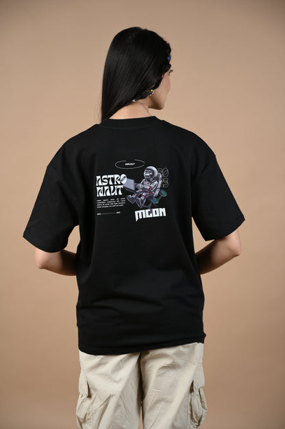 Astronaut 100% Cotton Oversized Black T-shirt