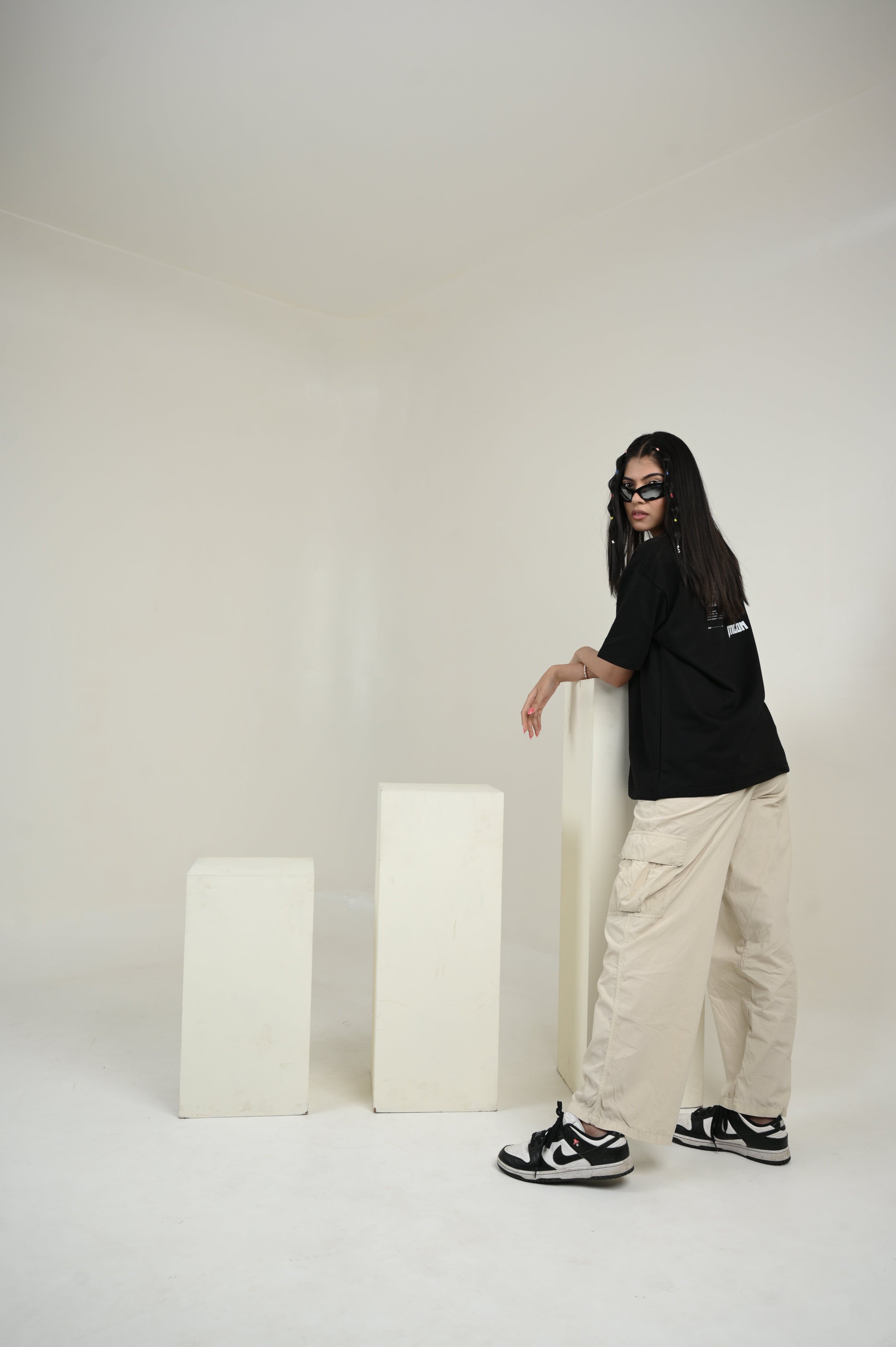 Astronaut 100% Cotton Oversized Black T-shirt by Unfussy with 100% cotton, Black, Casual Wear, Organic, Oversized Fit, Printed, T-Shirts, Unfussy, Unisex, Womenswear at Kamakhyaa for sustainable fashion