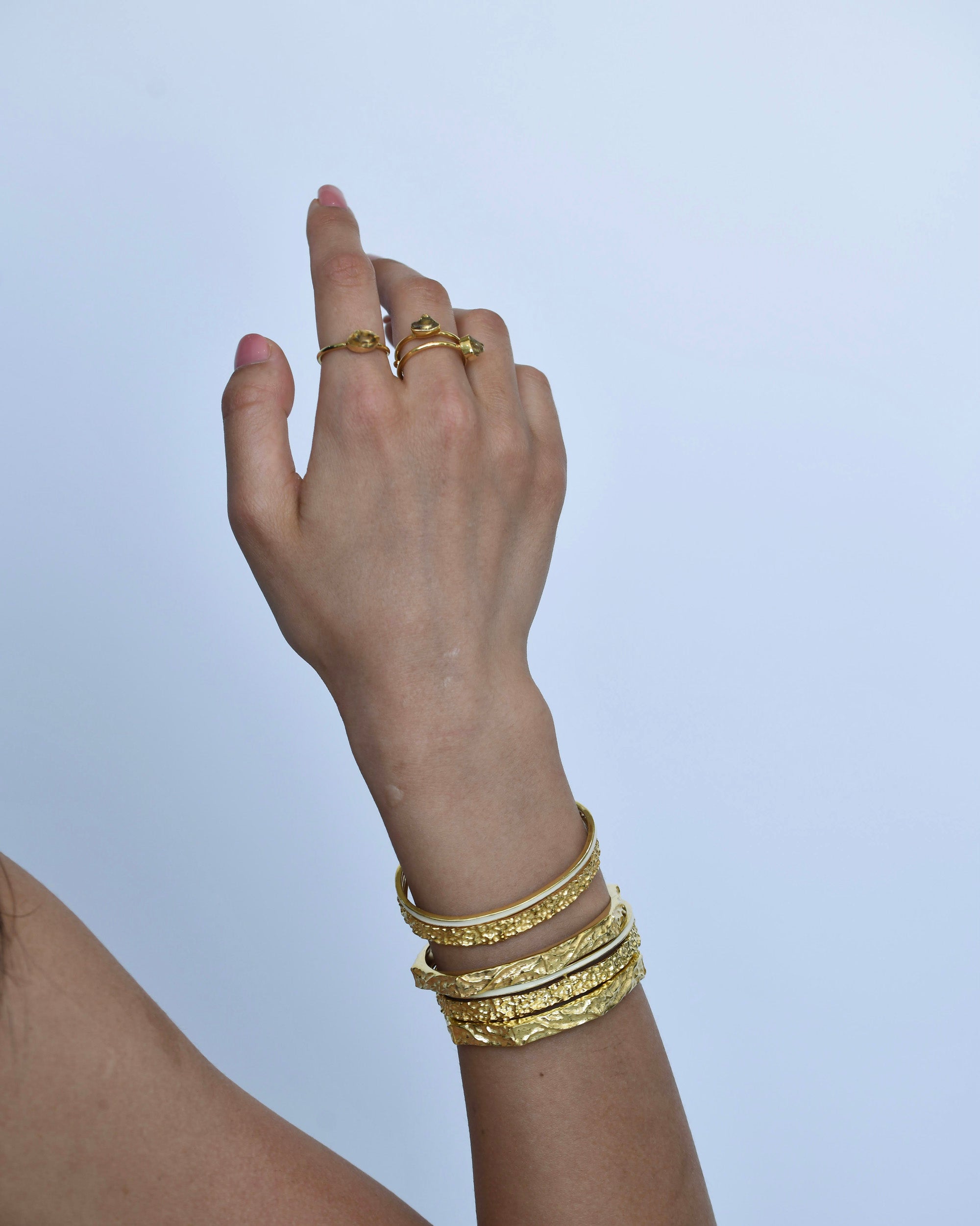 Gold Brass Textured Hexagonal Bracelet by The Loom Art with Add Ons, Bracelets, Brass, Cosmic Dream by The Loom Art, Fashion Jewellery, Free Size, Gold, Gold Plated, jewelry, Natural, Textured at Kamakhyaa for sustainable fashion