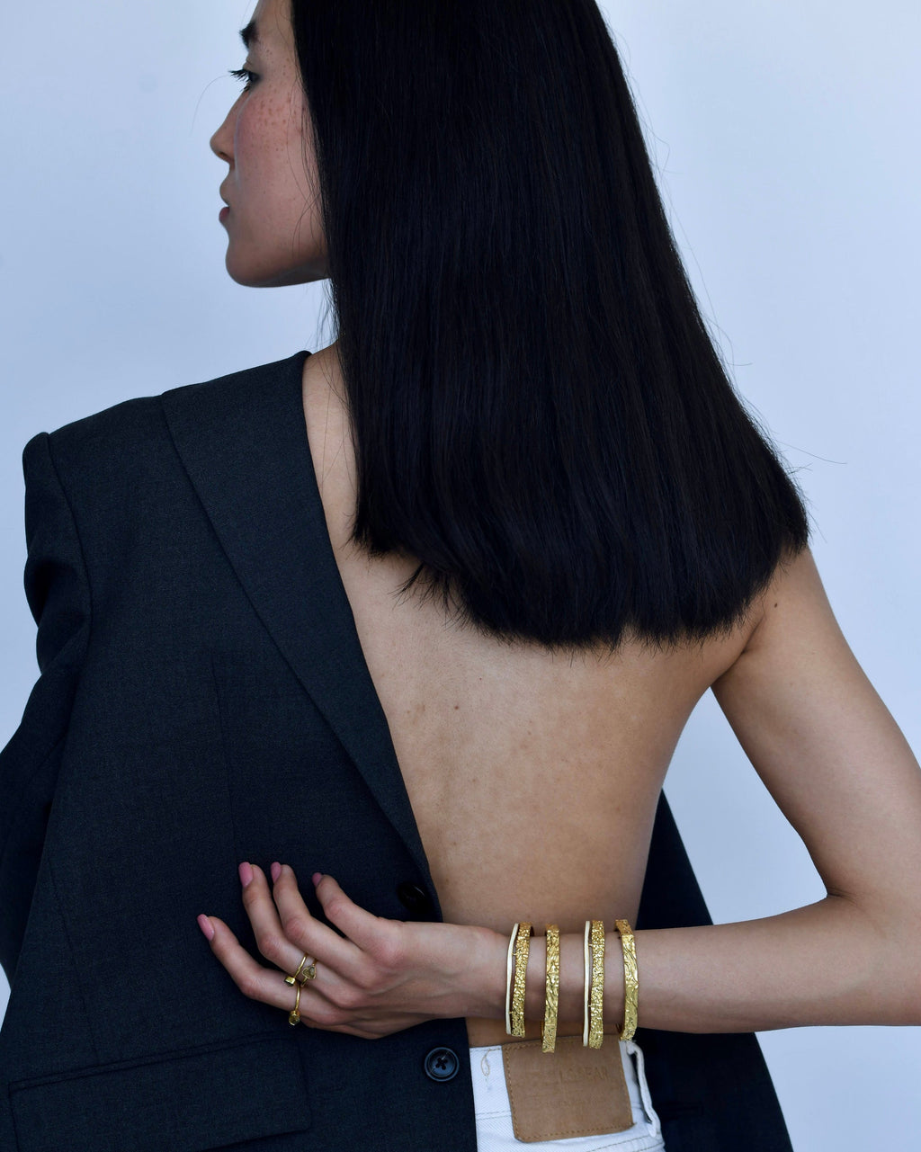 Gold Brass Textured Hexagonal Bracelet by The Loom Art with Add Ons, Bracelets, Brass, Cosmic Dream by The Loom Art, Fashion Jewellery, Free Size, Gold, Gold Plated, jewelry, Natural, Textured at Kamakhyaa for sustainable fashion