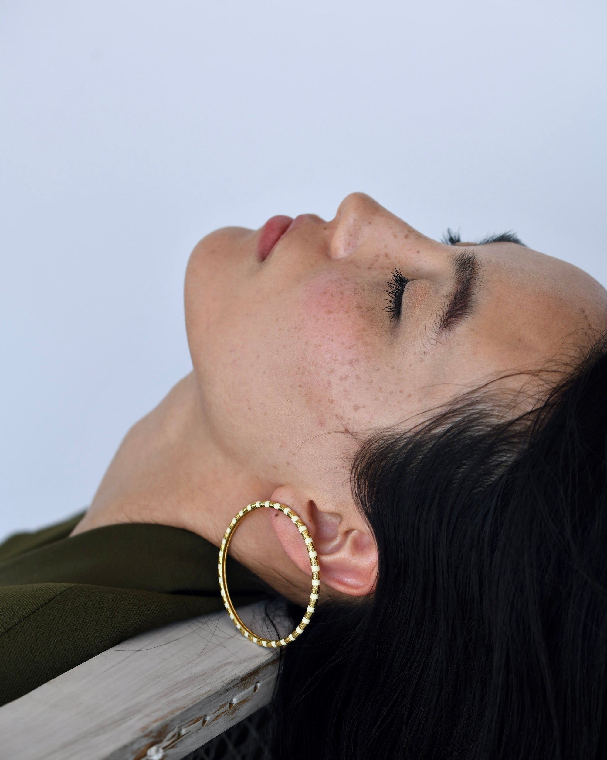 Gold Brass Golden Galaxy Hoops by The Loom Art with Brass, Cosmic Dream by The Loom Art, Fashion Jewellery, Free Size, Gold, Gold Plated, Hoops, jewelry, Natural at Kamakhyaa for sustainable fashion