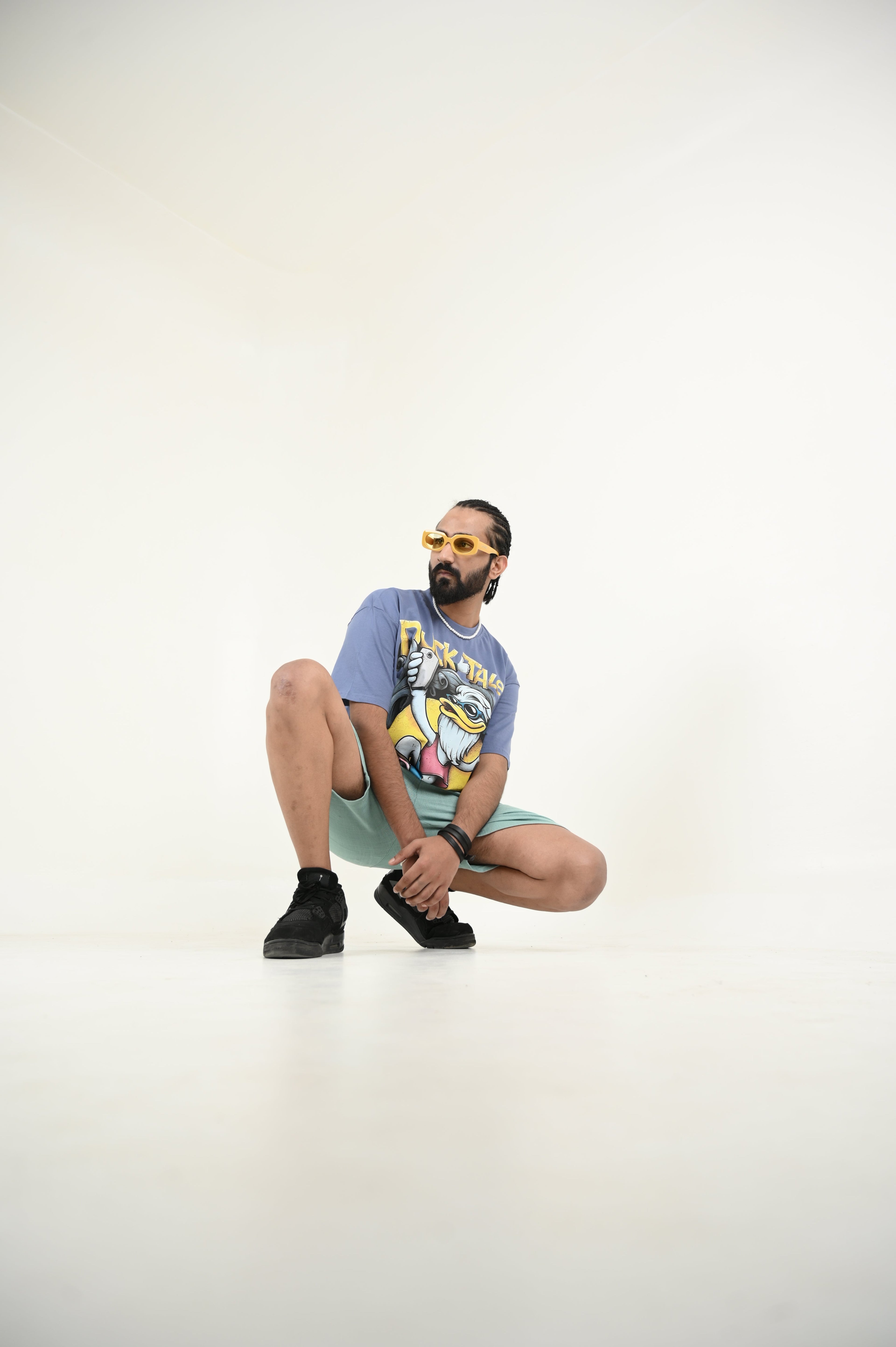 Duck Tales 100% Cotton Oversized Blue T-shirt by Unfussy with 100% cotton, Blue, Casual Wear, Organic, Oversized Fit, Printed, T-Shirts, Unfussy, Unisex, Womenswear at Kamakhyaa for sustainable fashion