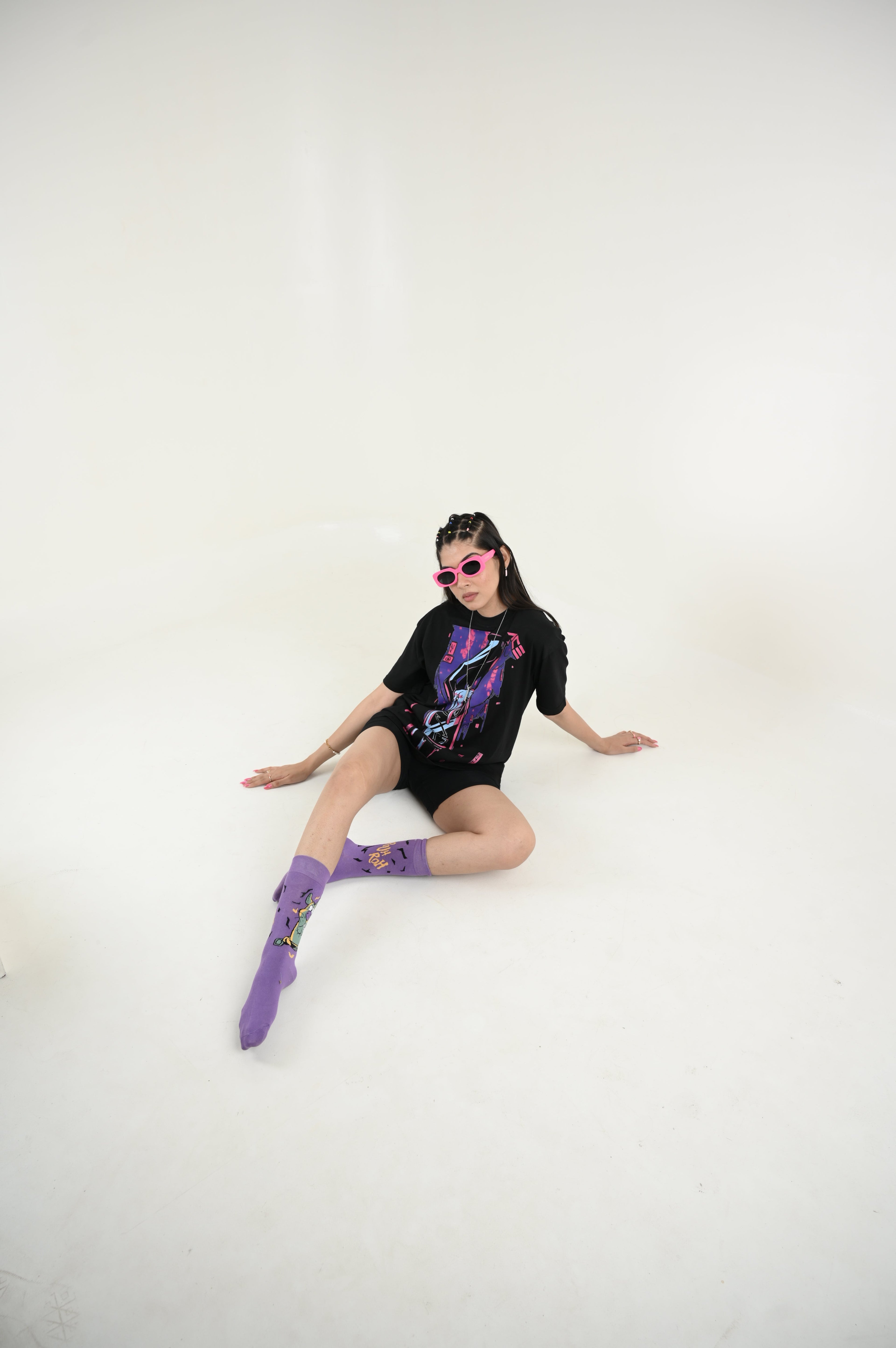 More vilas 100% Cotton Oversized Black T-shirt by Unfussy with 100% cotton, Black, Casual Wear, Organic, Oversized Fit, Printed, T-Shirts, Unfussy, Unisex, Womenswear at Kamakhyaa for sustainable fashion